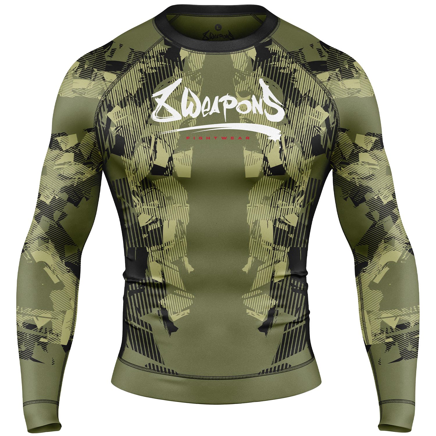 8 WEAPONS Rashguard, L/S, Hit 2.0, olive-schwarz, M