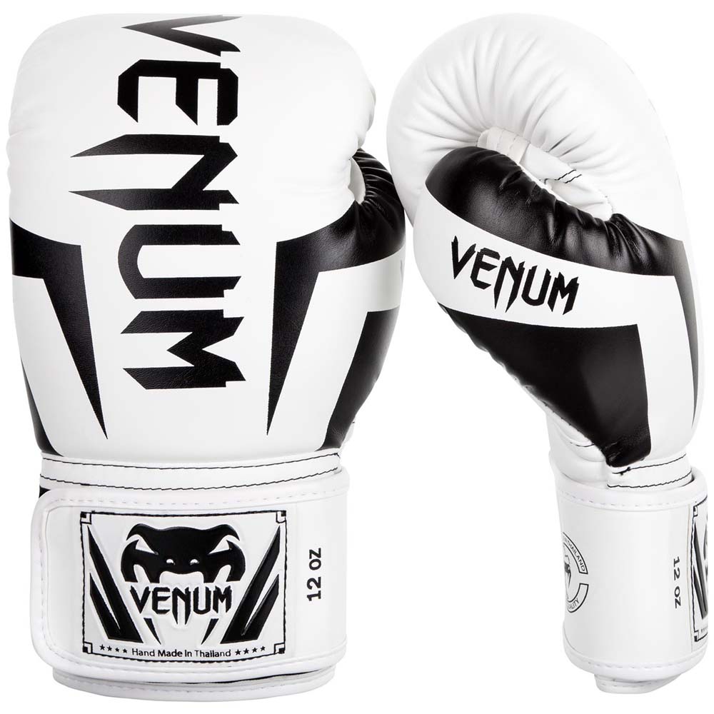 VENUM Boxing Gloves, Elite, white-black, 10 Oz
