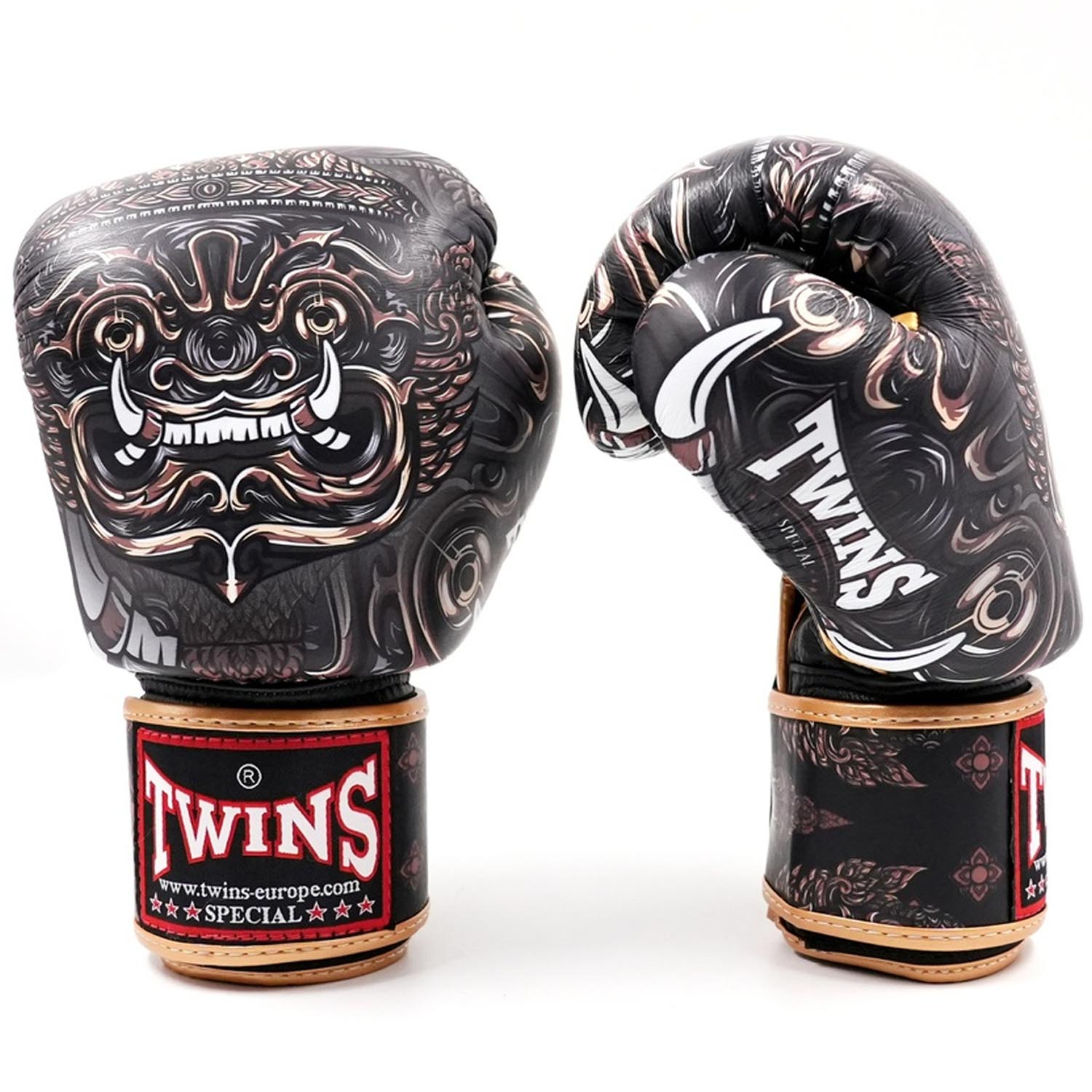 TWINS Special Boxing Gloves, BGVL FBGVL3-63, grey-white-red, 16 Oz