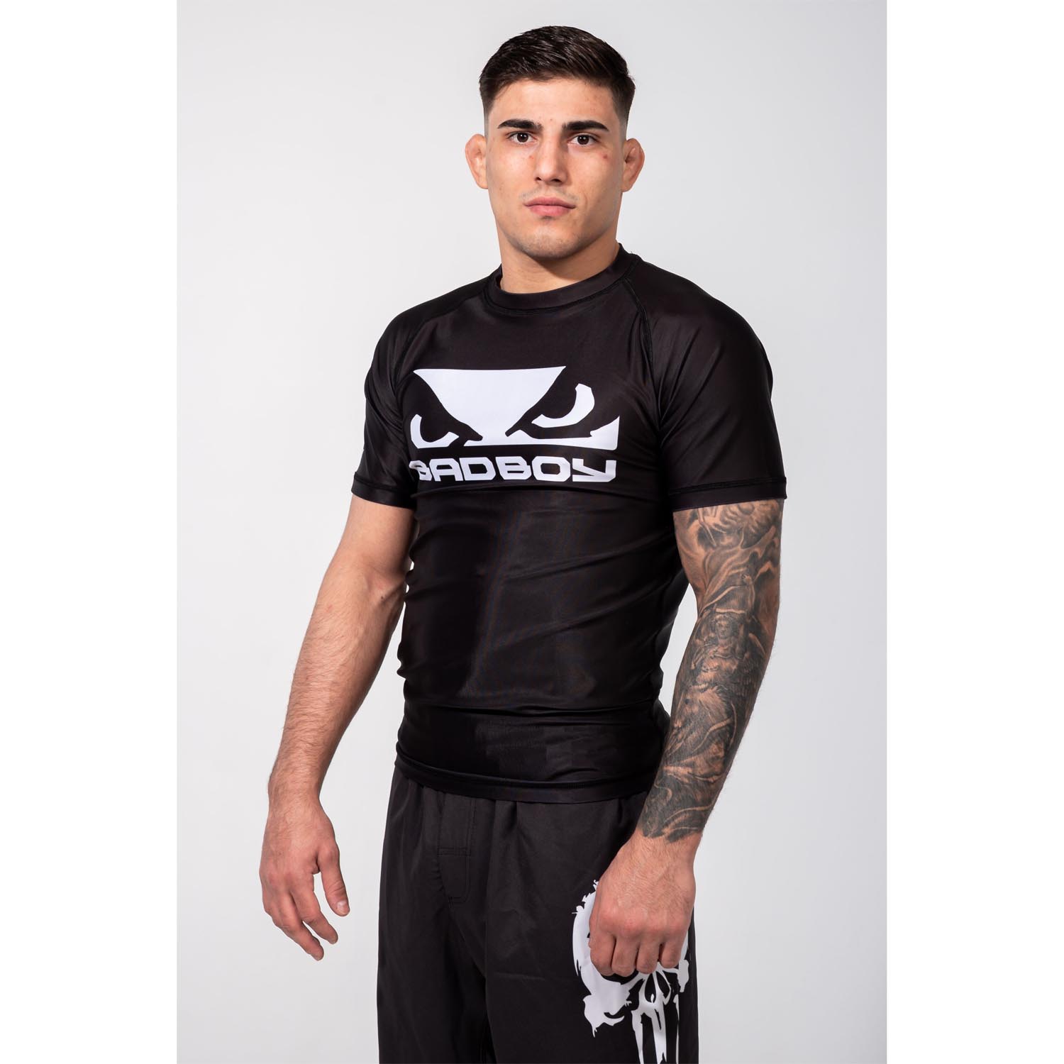 Bad Boy Rashguard, S/S, Logo, black-white, S