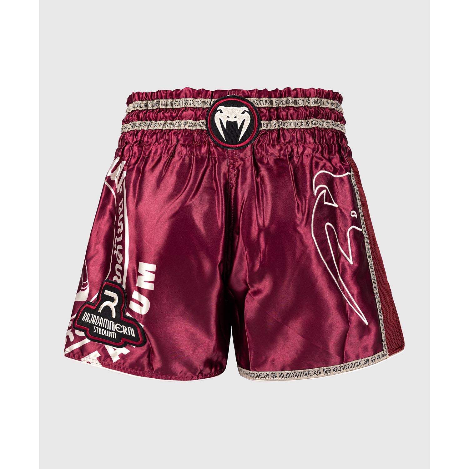 VENUM Muay Thai Shorts, Rajadamnern, wine red-gold, L