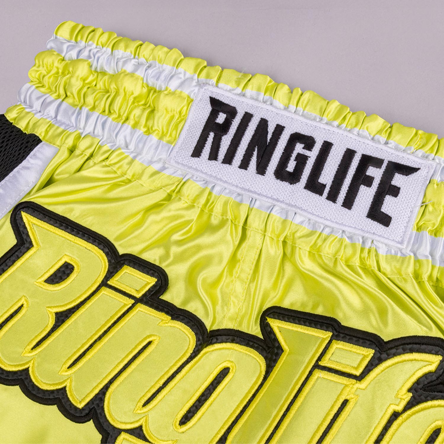 RINGLIFE Muay Thai Shorts, Represent, yellow-black, S
