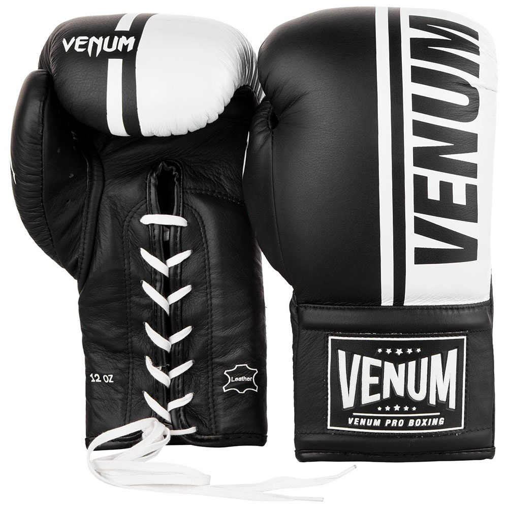 VENUM Boxing Gloves, Shield Pro, Laces, bl-w, 10 Oz