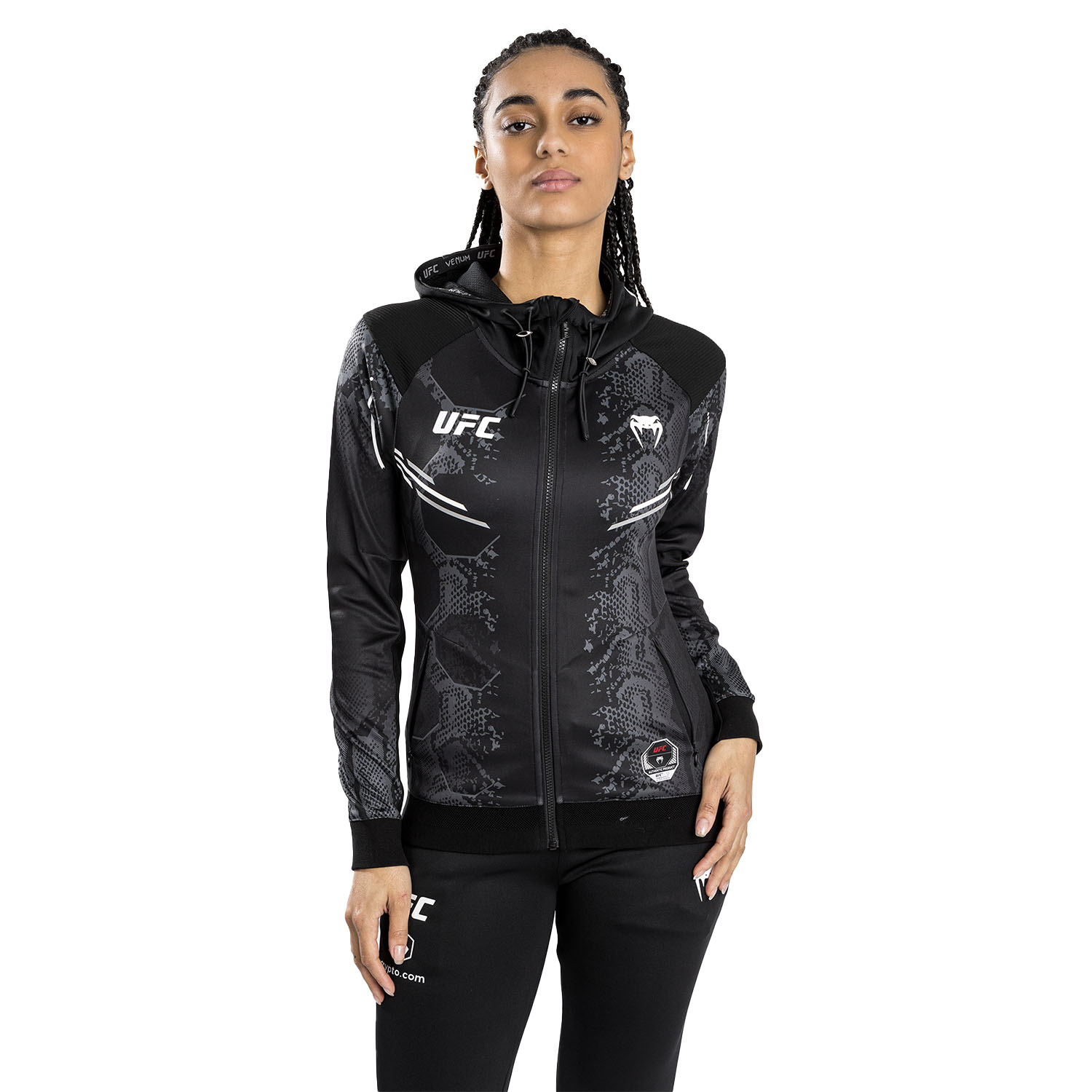 VENUM Zip Hoody, Damen, UFC Fight Night, Adrenaline, schwarz, L