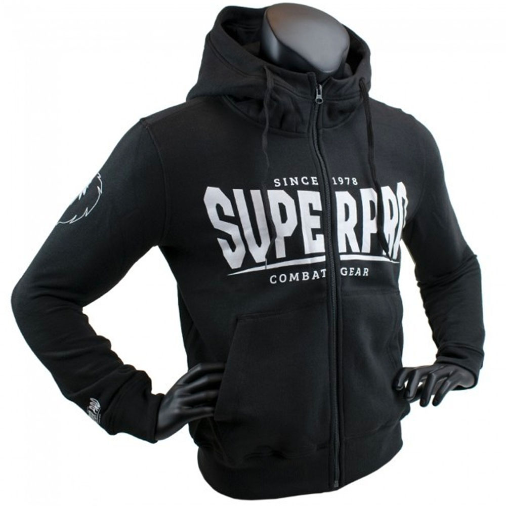 Super Pro Hoody Zipper, Logo, schwarz