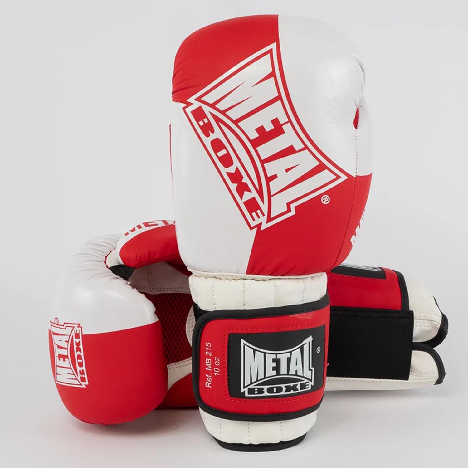 Metal Boxe Boxing Gloves, Savate, red-white, 16 Oz