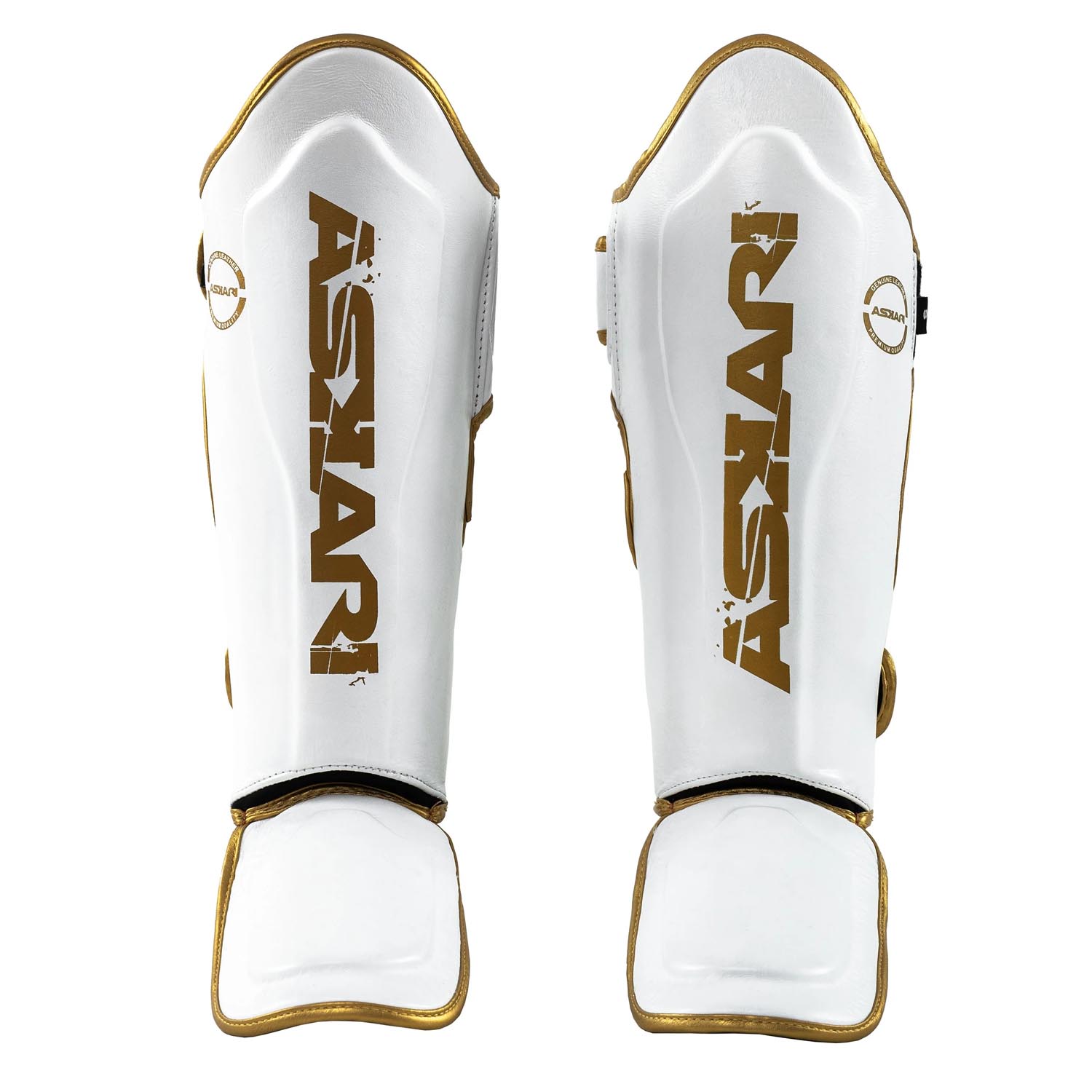 ASKARI Shinguards, Blanco, white-gold, S