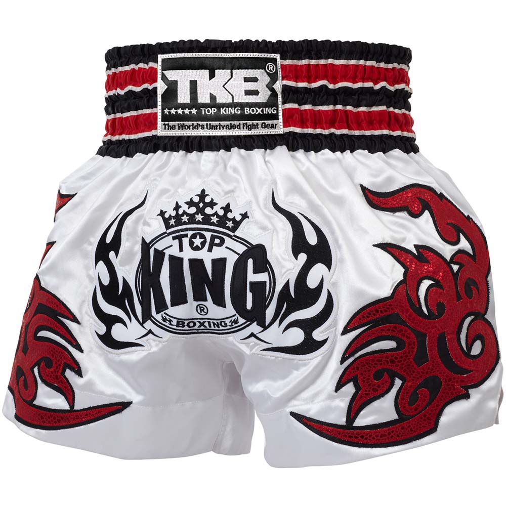 TOP KING BOXING Muay Thai Shorts, TKTBS-098, weiß