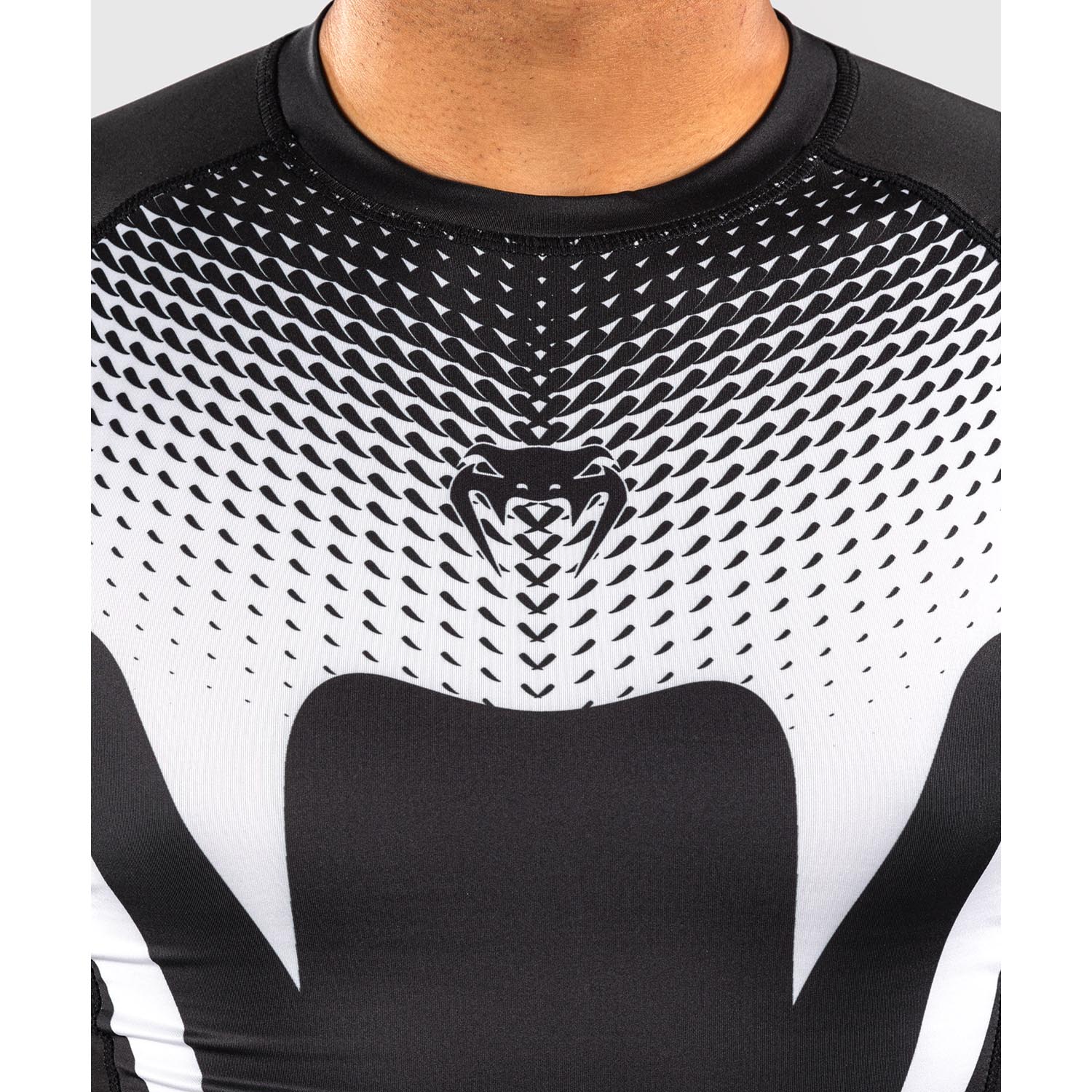 VENUM Rashguards, S/S, No Gi, black-white, L