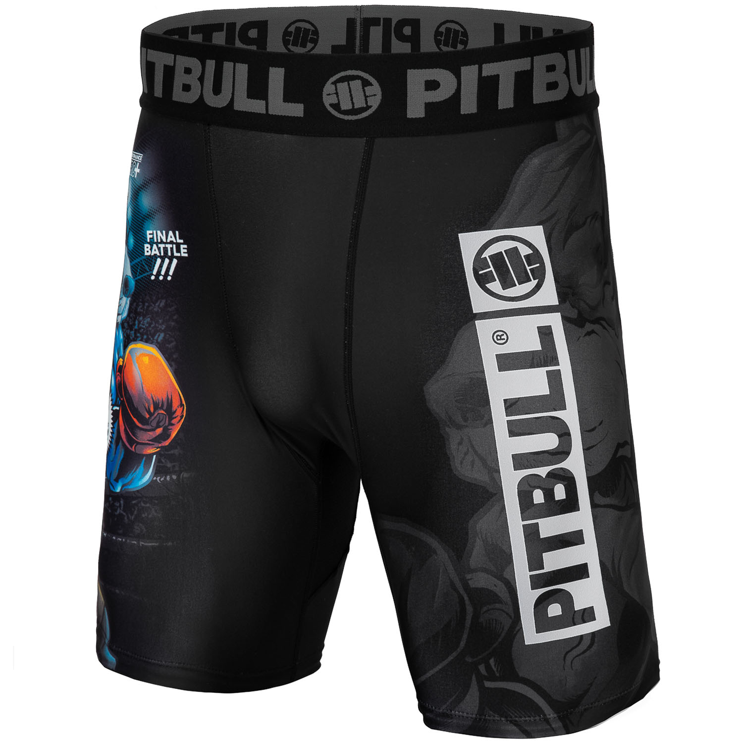 Pit Bull West Coast Compression Shorts, Masters Of Boxing, schwarz