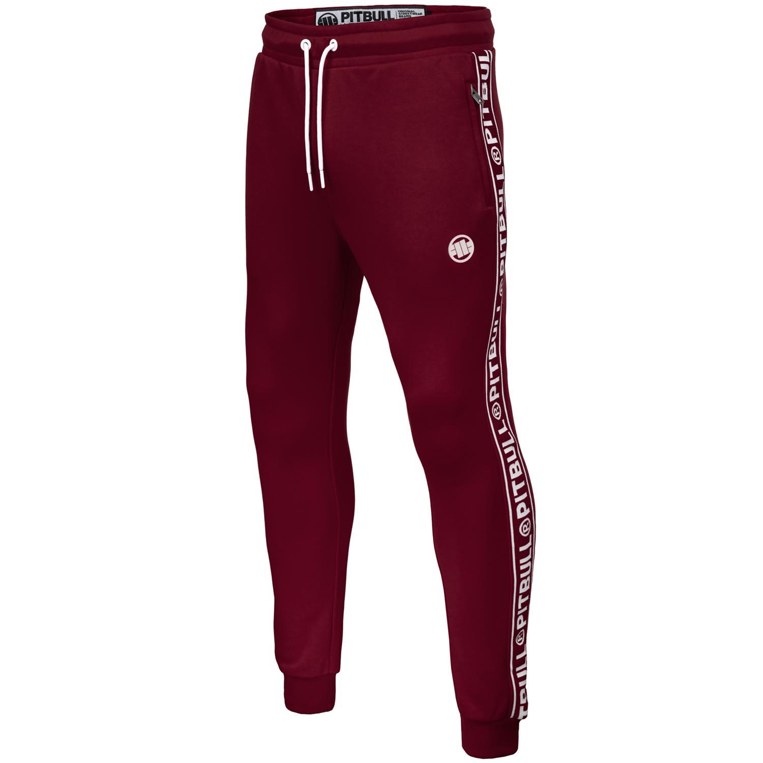 Pit Bull West Coast Jogging Pants, Tape Logo, wine red, XXXL
