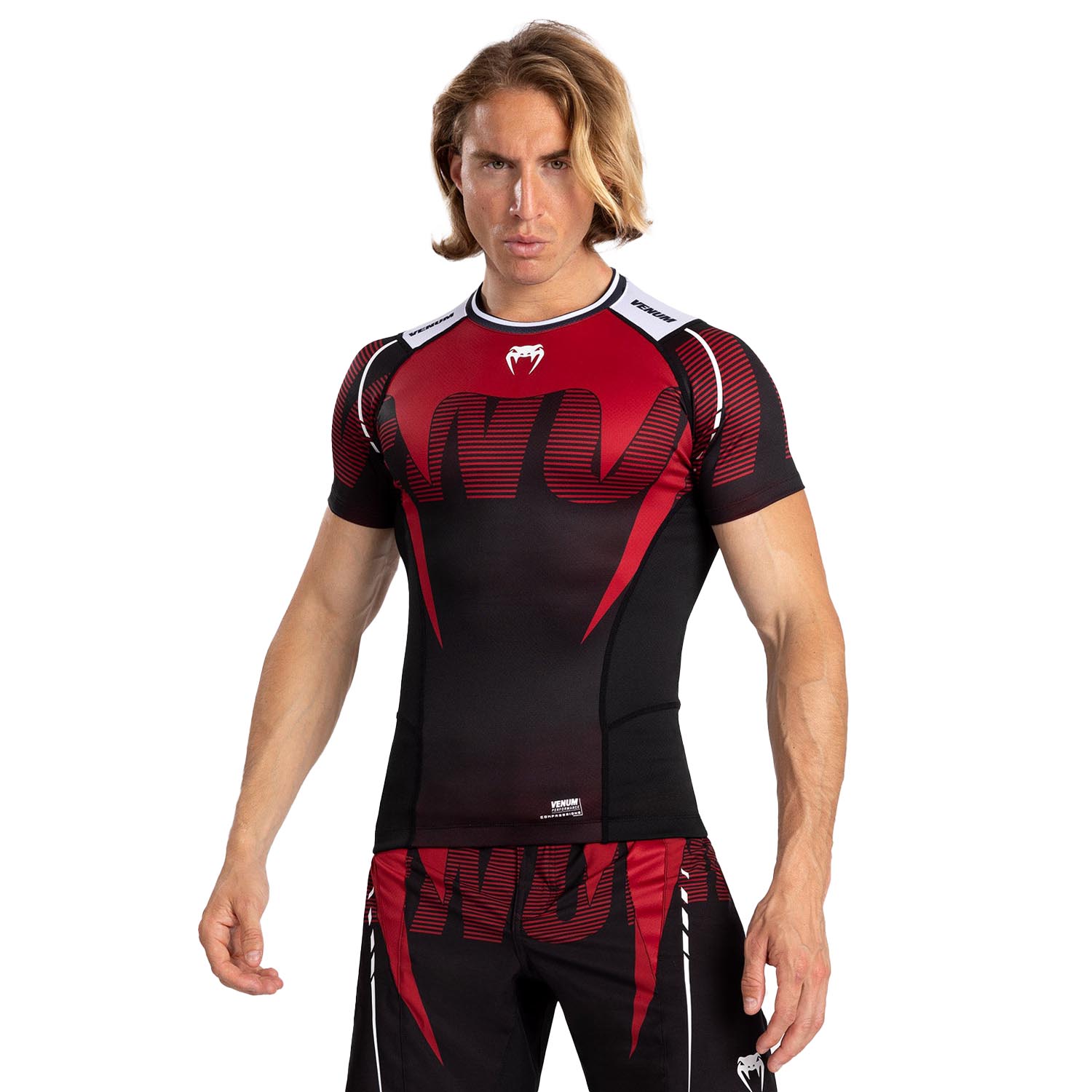 VENUM Rashguard, S/S, Adrenaline, red, L