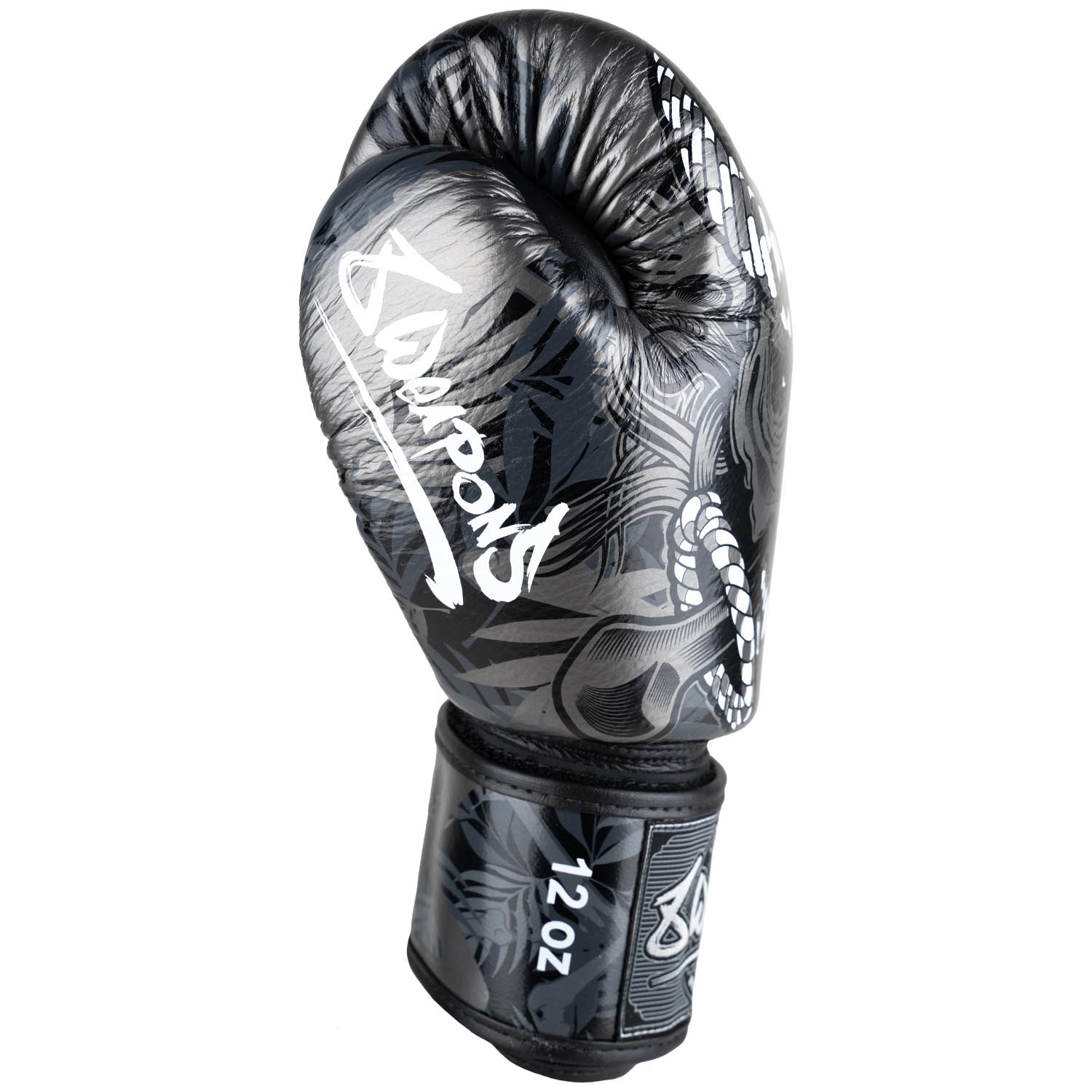 8 WEAPONS Boxing Gloves, Bone Island, black, 16 Oz