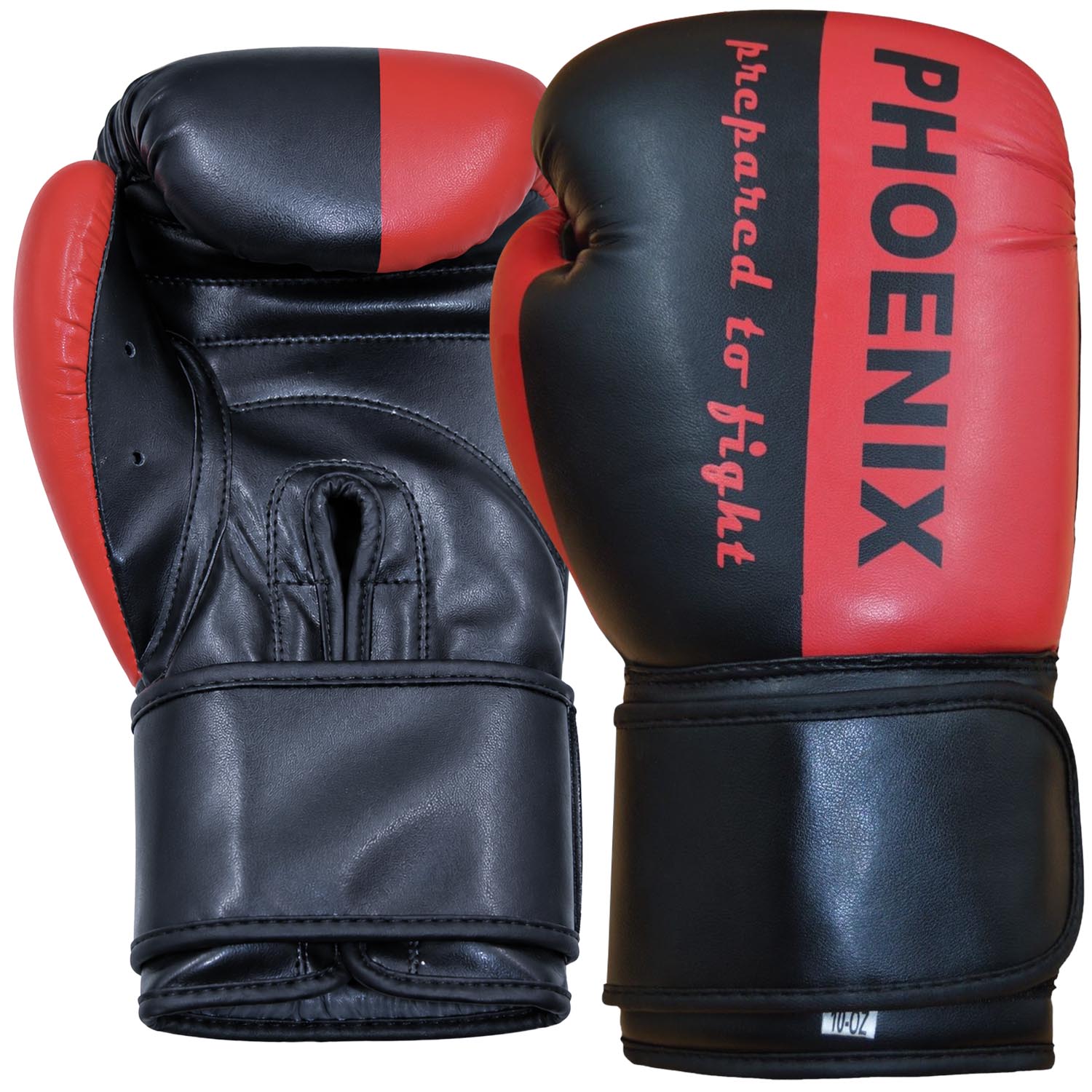 PX Boxing Gloves, Prepared to Fight, black-red