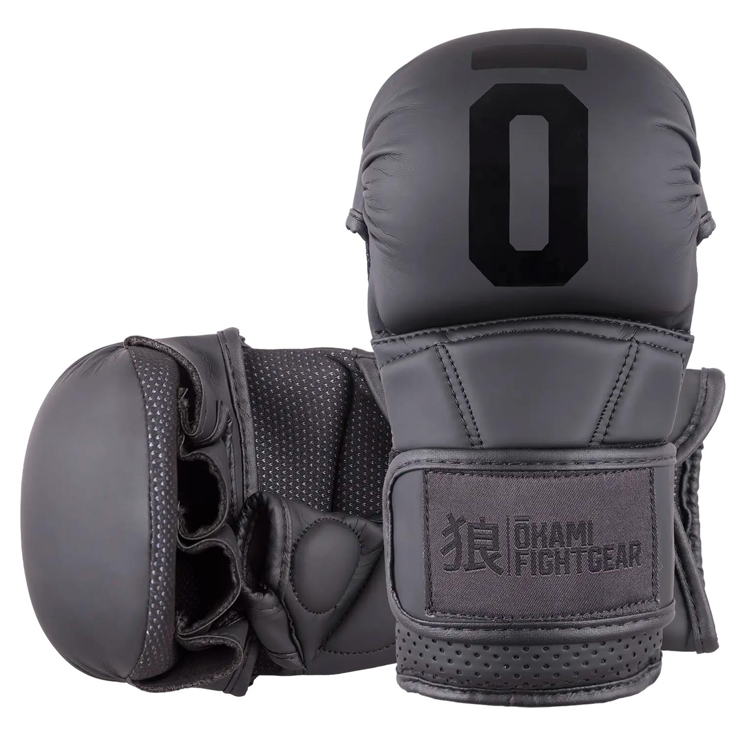 OKAMI MMA Sparring Gloves, Unity, black-grey, S/M
