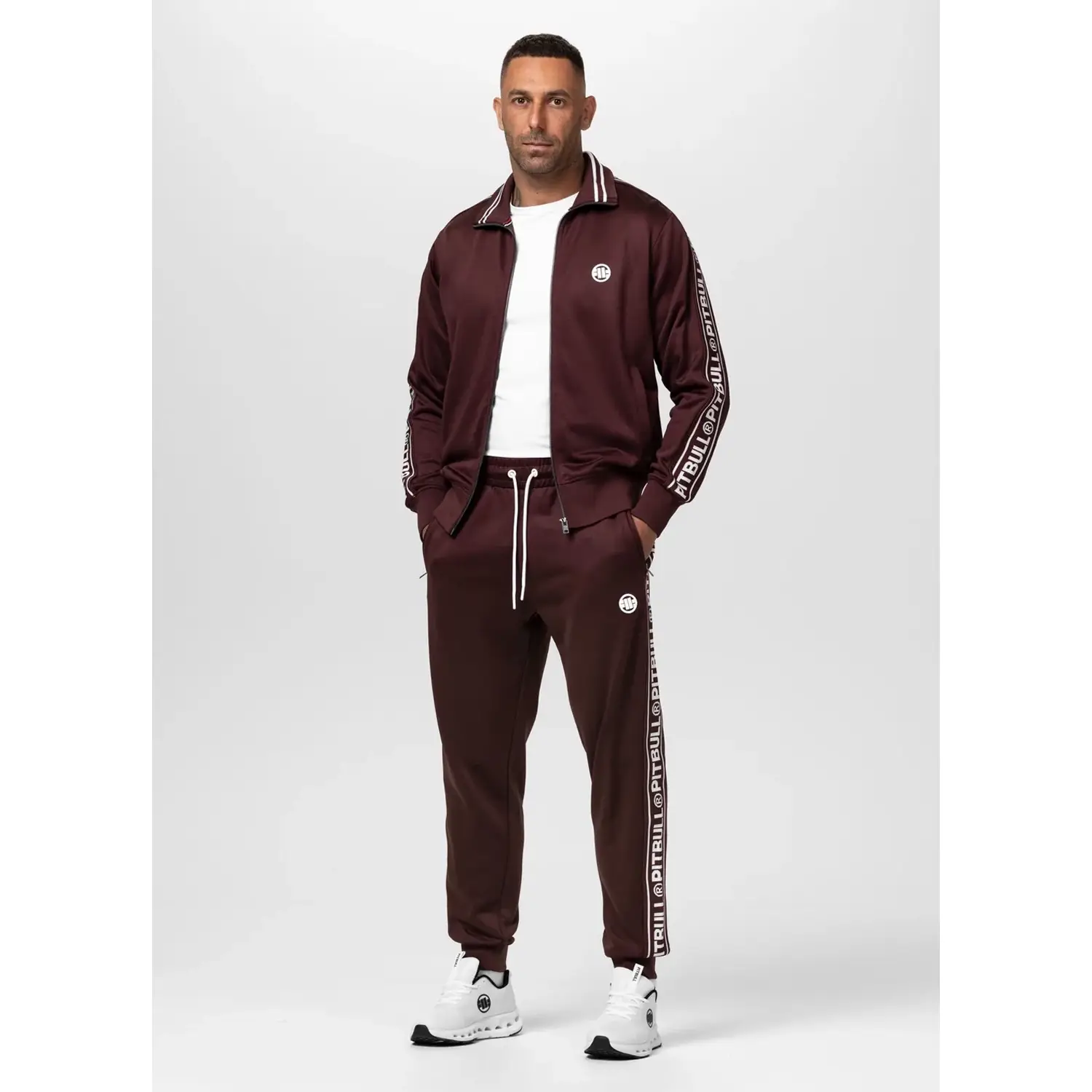Pit Bull West Coast Trackjacket, Tape Logo, wine red, S