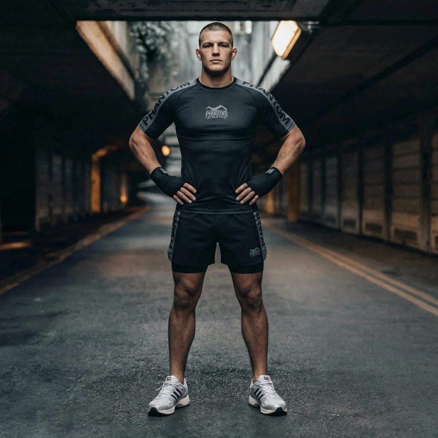 Phantom Athletics Rashguard, S/S, Apex, black-grey, XXL