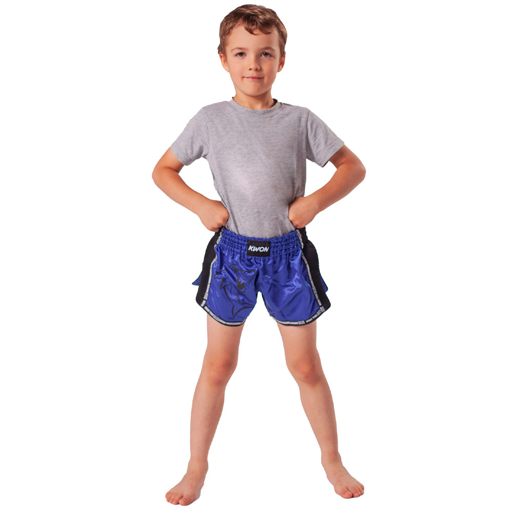 KWON Muay Thai Shorts, Kinder, Shark blau, 116
