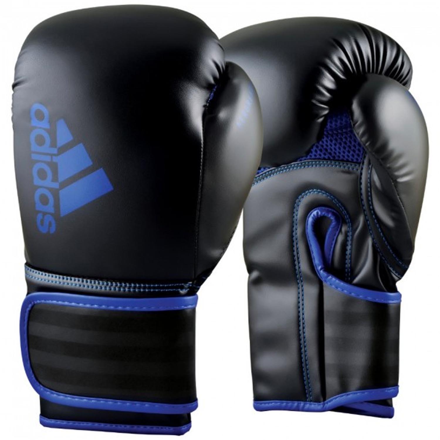 adidas Boxhandschuhe, Hybrid, 80, schwarz-blau, 14 Oz