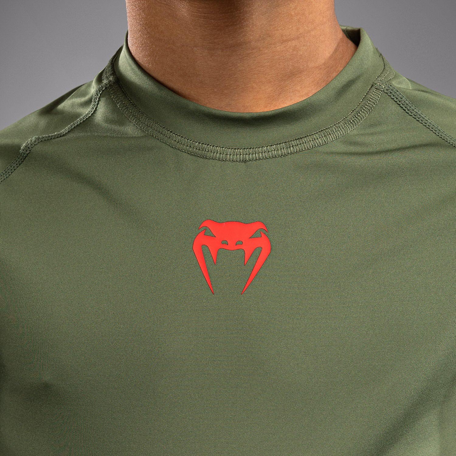 VENUM Rashguard, S/S, Kids, Contender, khaki-orange, 14 J