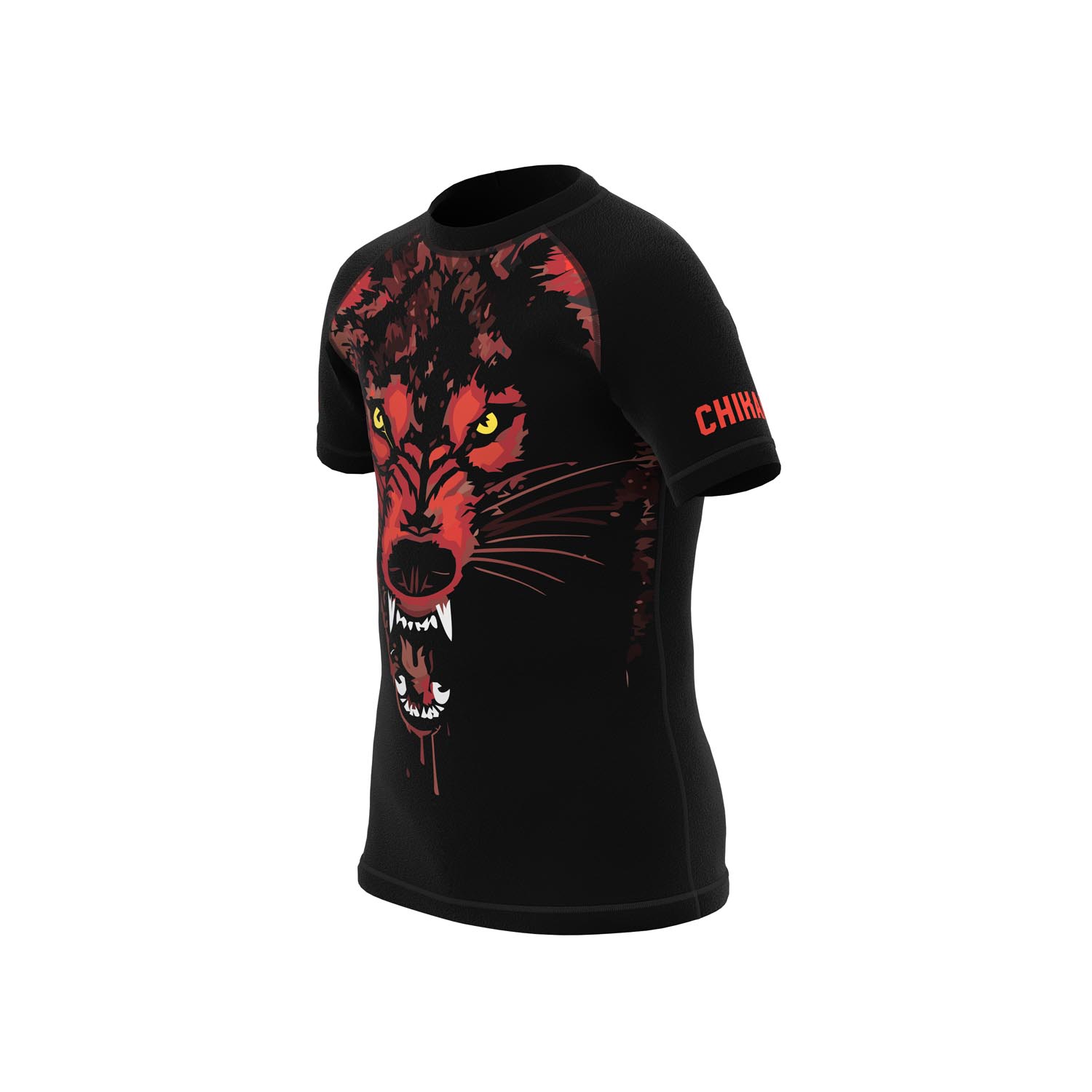 OKAMI Rashguard, Kids, Wolfpack, black-red