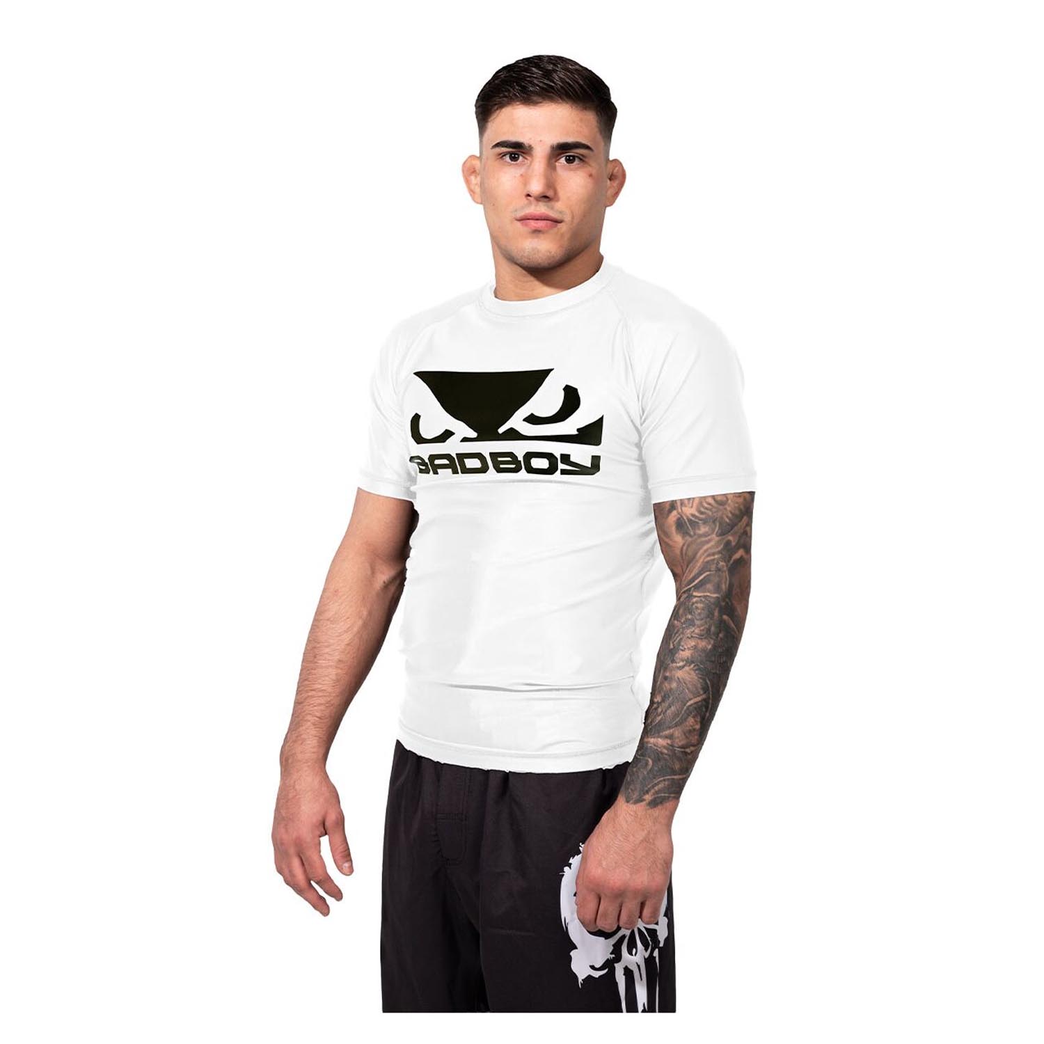 Bad Boy Rashguard, S/S, Logo, white-black, S