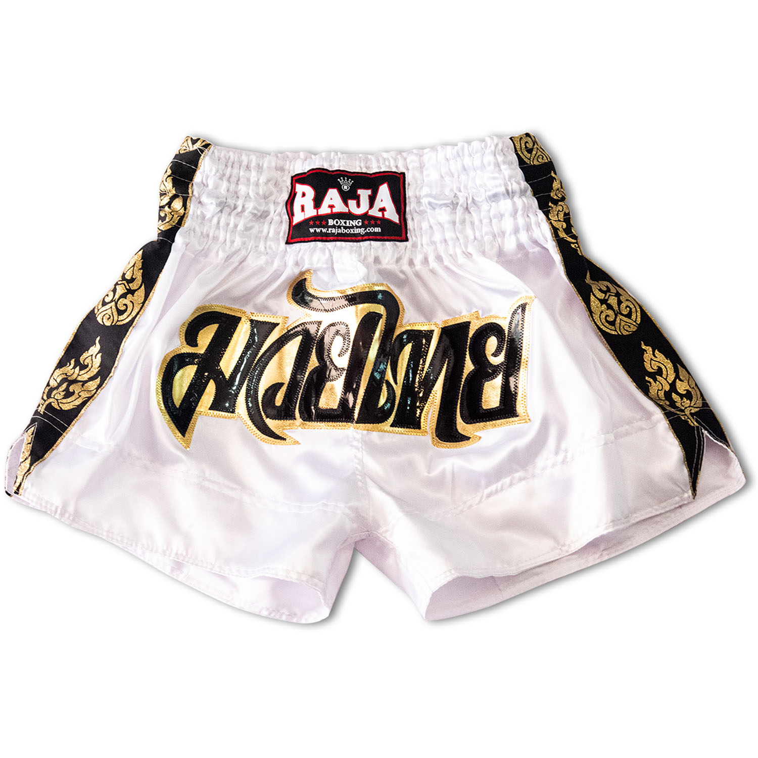RAJA Boxing Muay Thai Shorts, Lai Thai, white