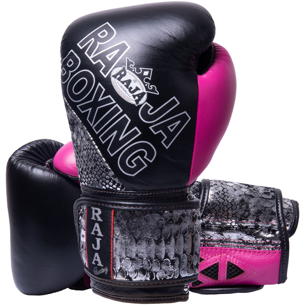 RAJA Boxhandschuhe, Damen, Deluxe, schwarz-pink