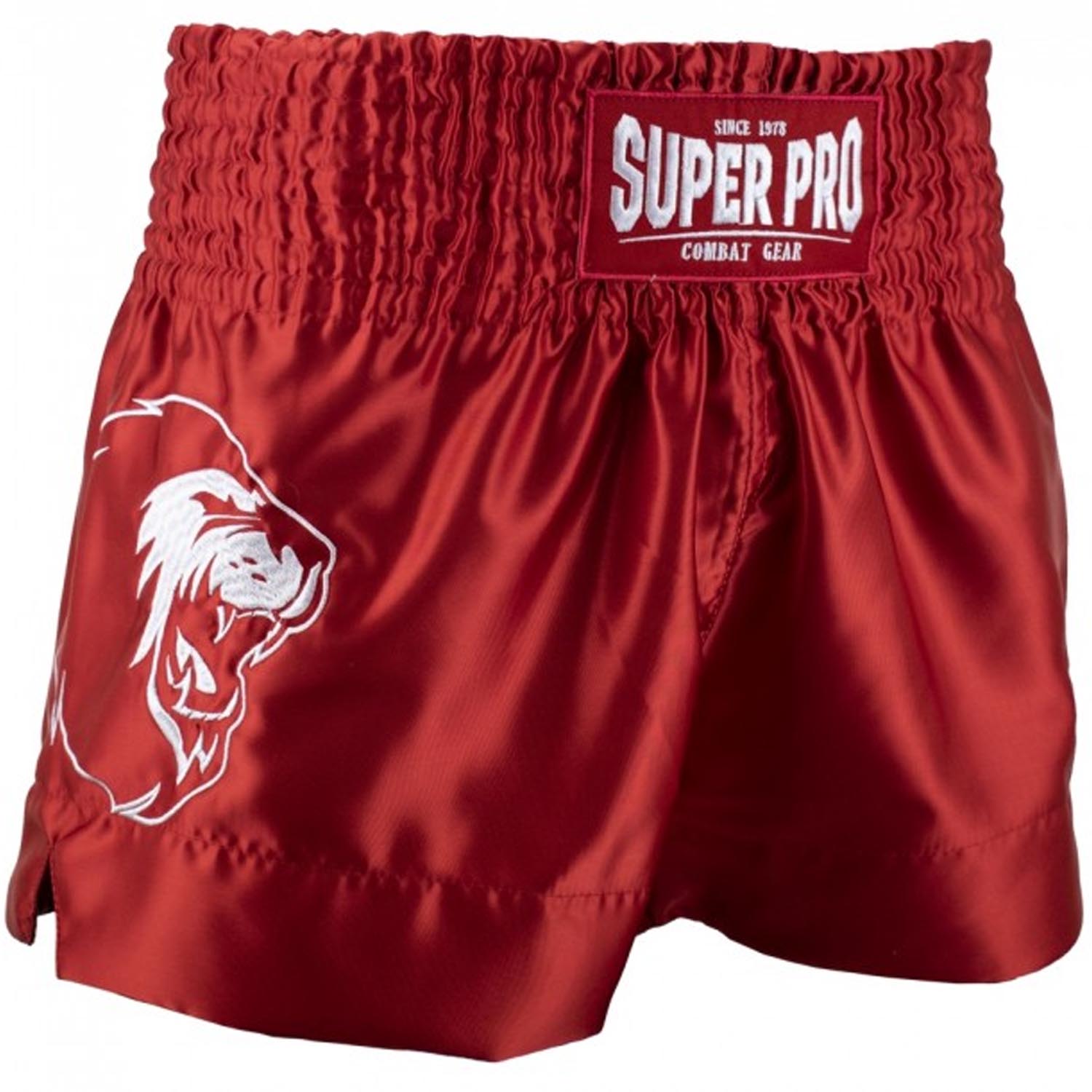 Super Pro Muay Thai Shorts, Hero, rot-weiß, L