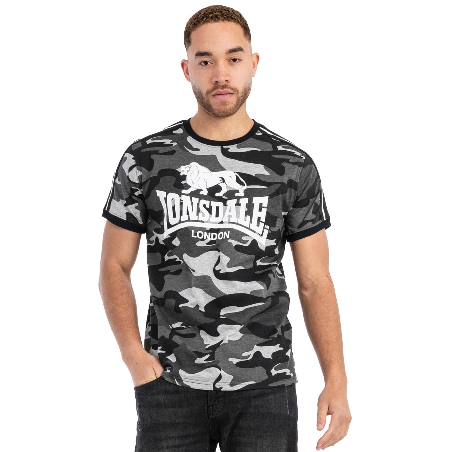 Lonsdale T-Shirt, Cregneash, camo grey, M