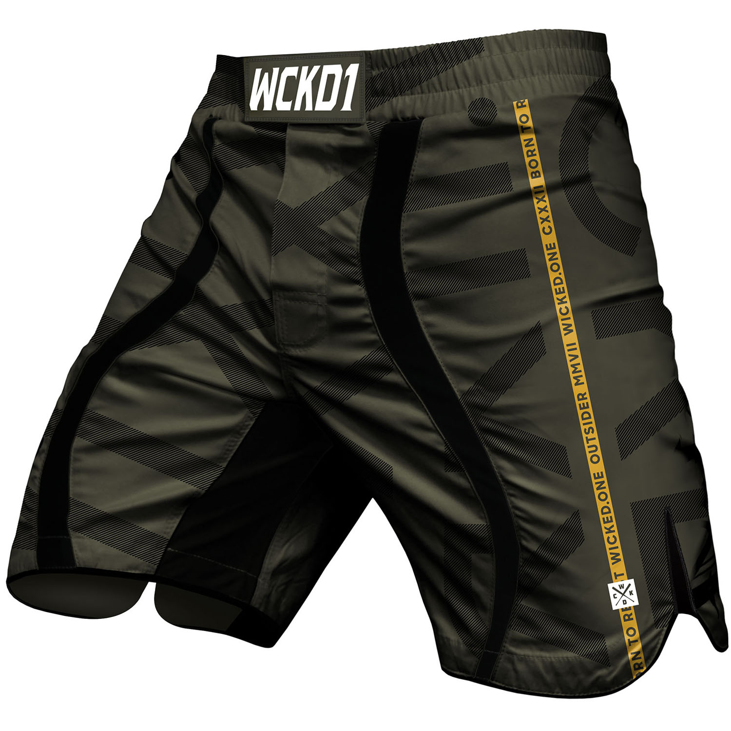 Wicked One MMA Fight Shorts, Eager, khaki
