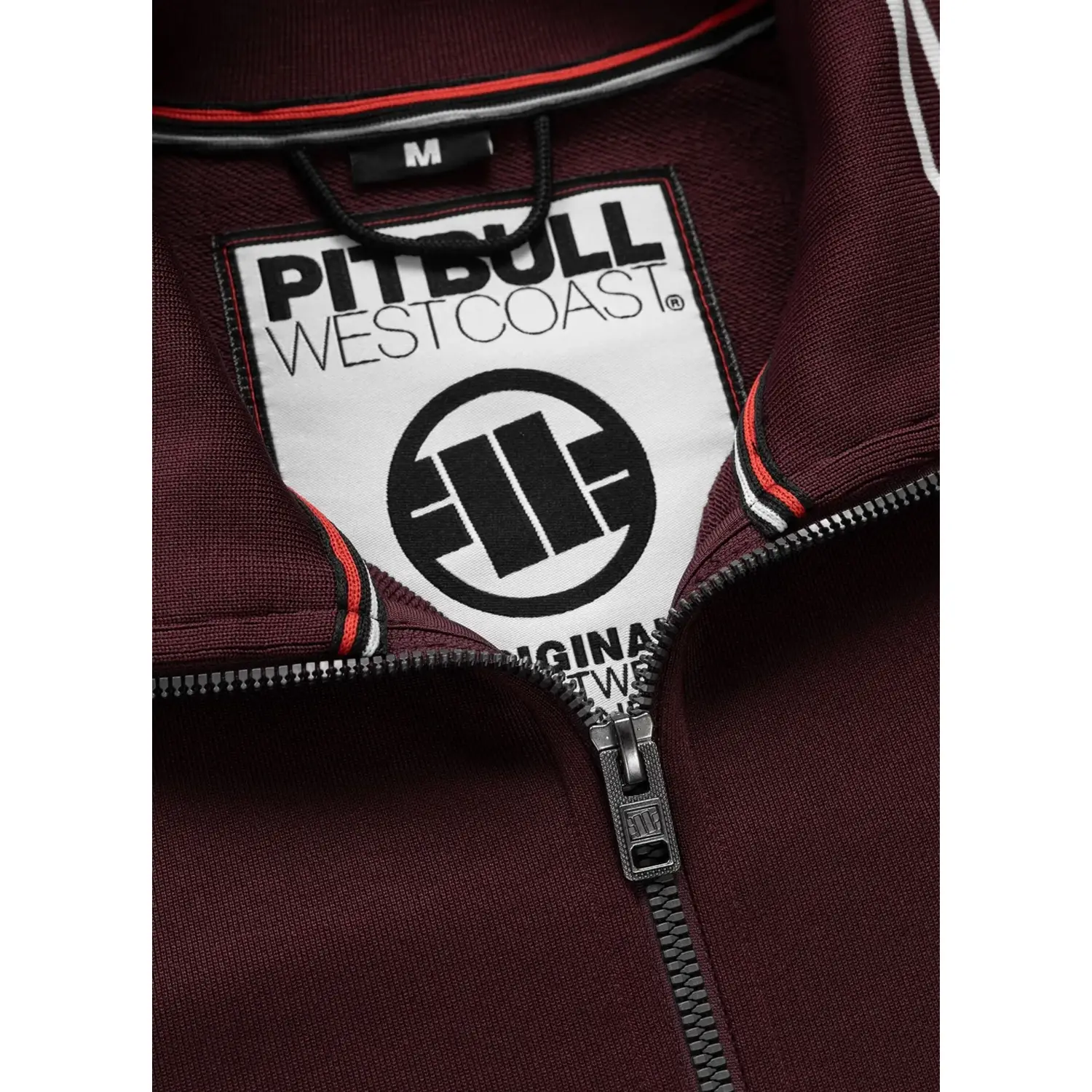 Pit Bull West Coast Trackjacket, Tape Logo, wine red, XXXL
