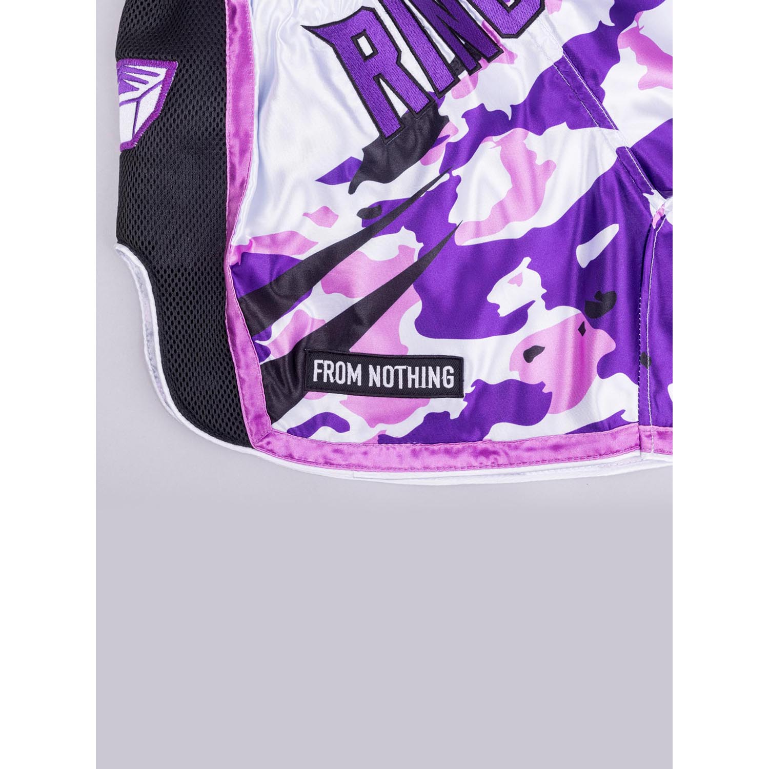 RINGLIFE Muay Thai Shorts, Unit, white-purple-camo, XXL