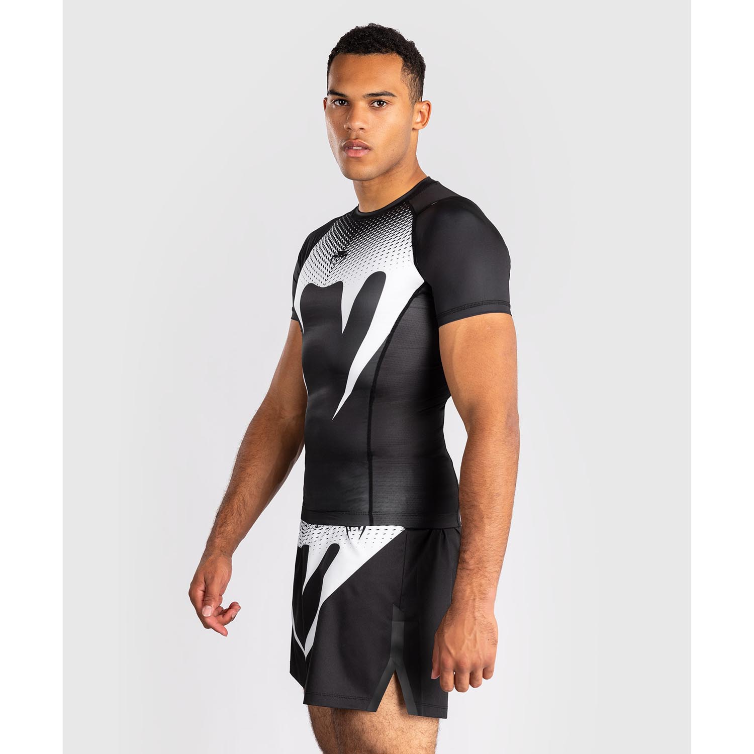 VENUM Rashguards, S/S, No Gi, black-white, XXL