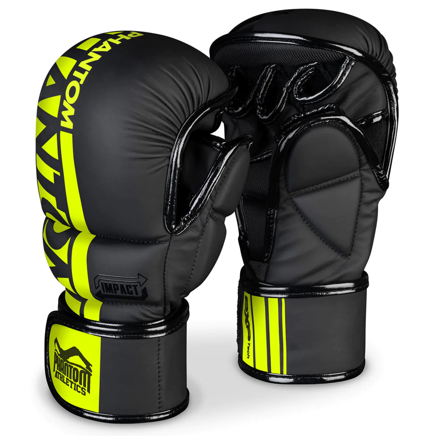 Phantom Athletics MMA Sparring Boxing Gloves, Apex, black-neonyellow, L/XL