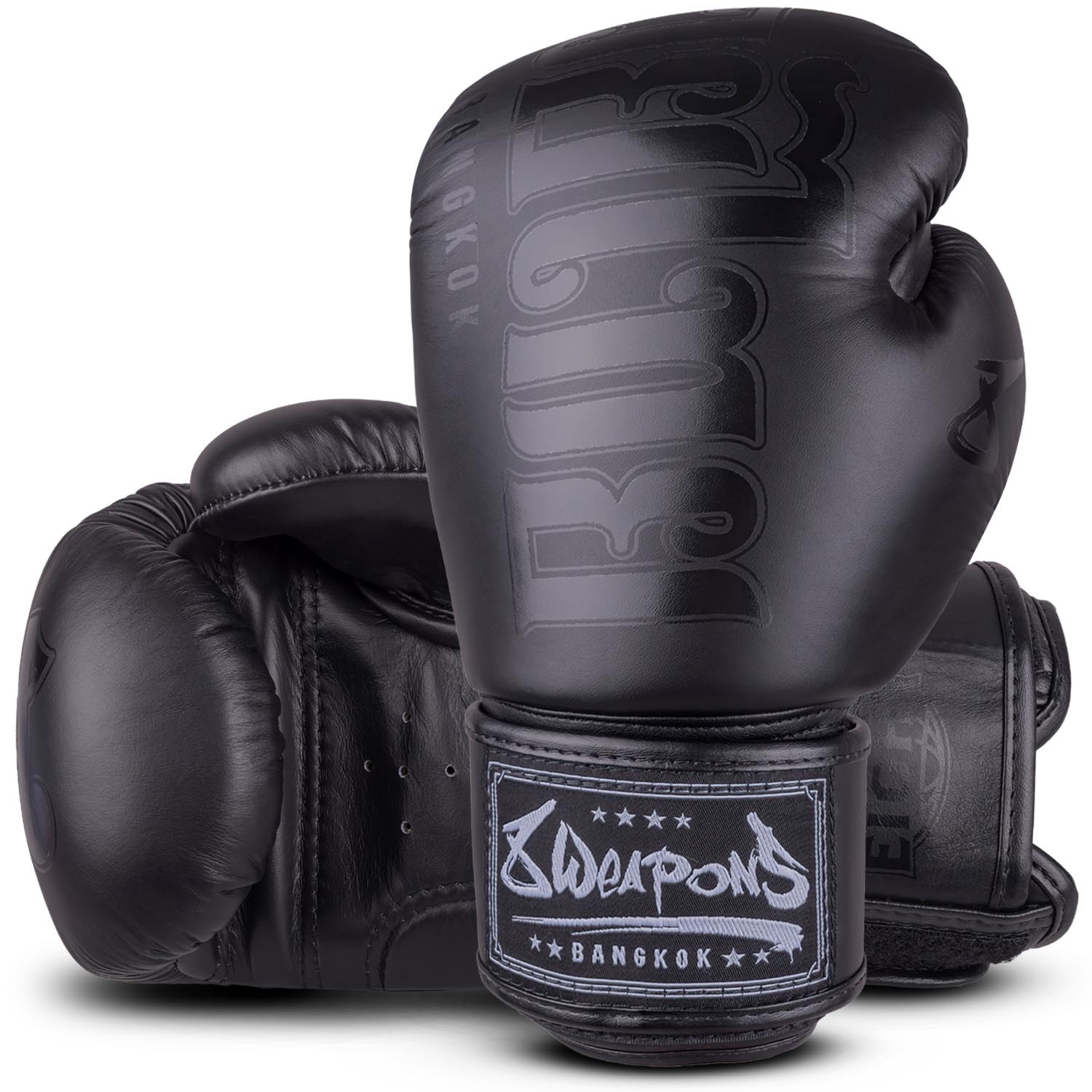 8 WEAPONS Boxing Gloves, Bangkok, black-black, 16 Oz