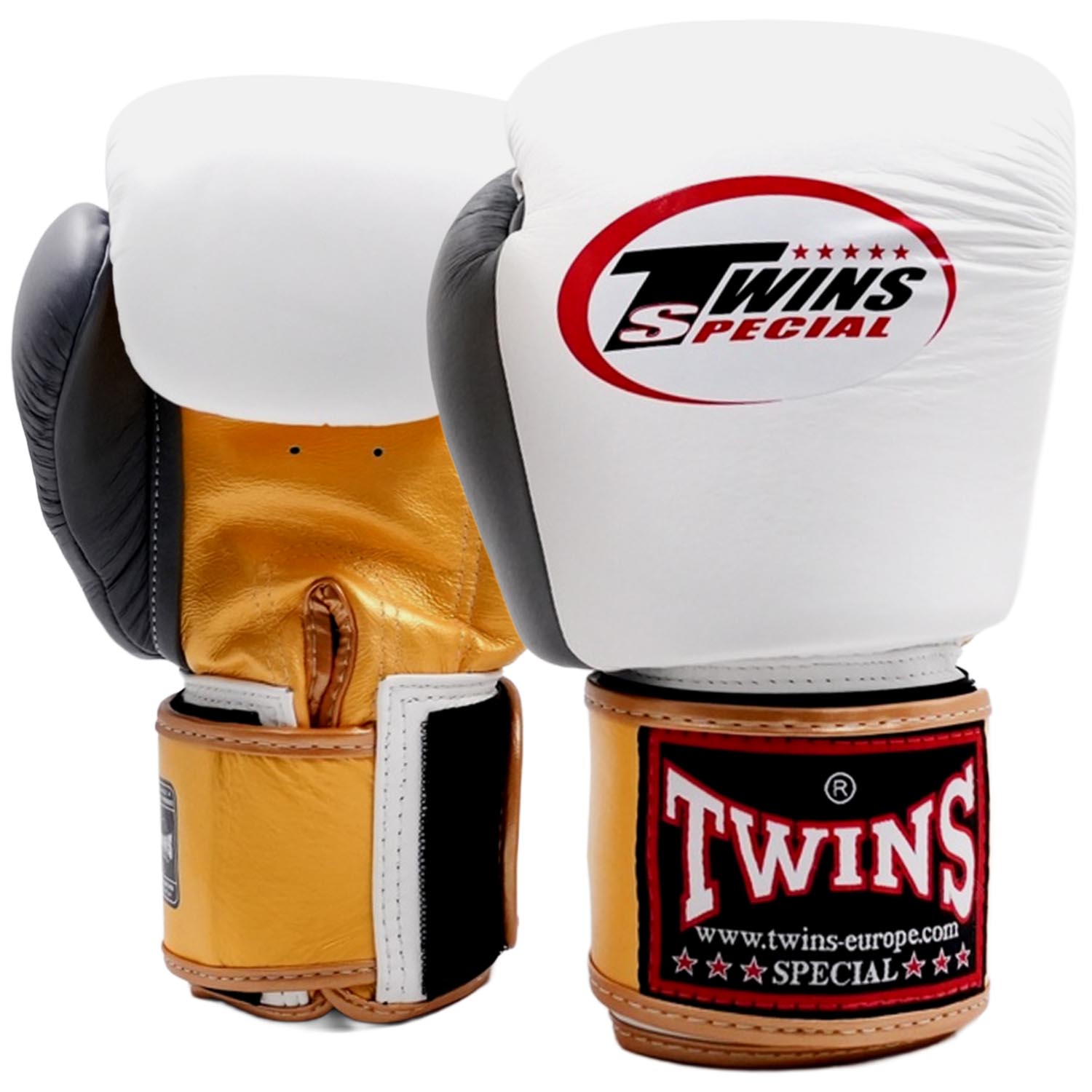 TWINS Special Boxing Gloves, BGVL-4, gold-white-grey, 14 Oz