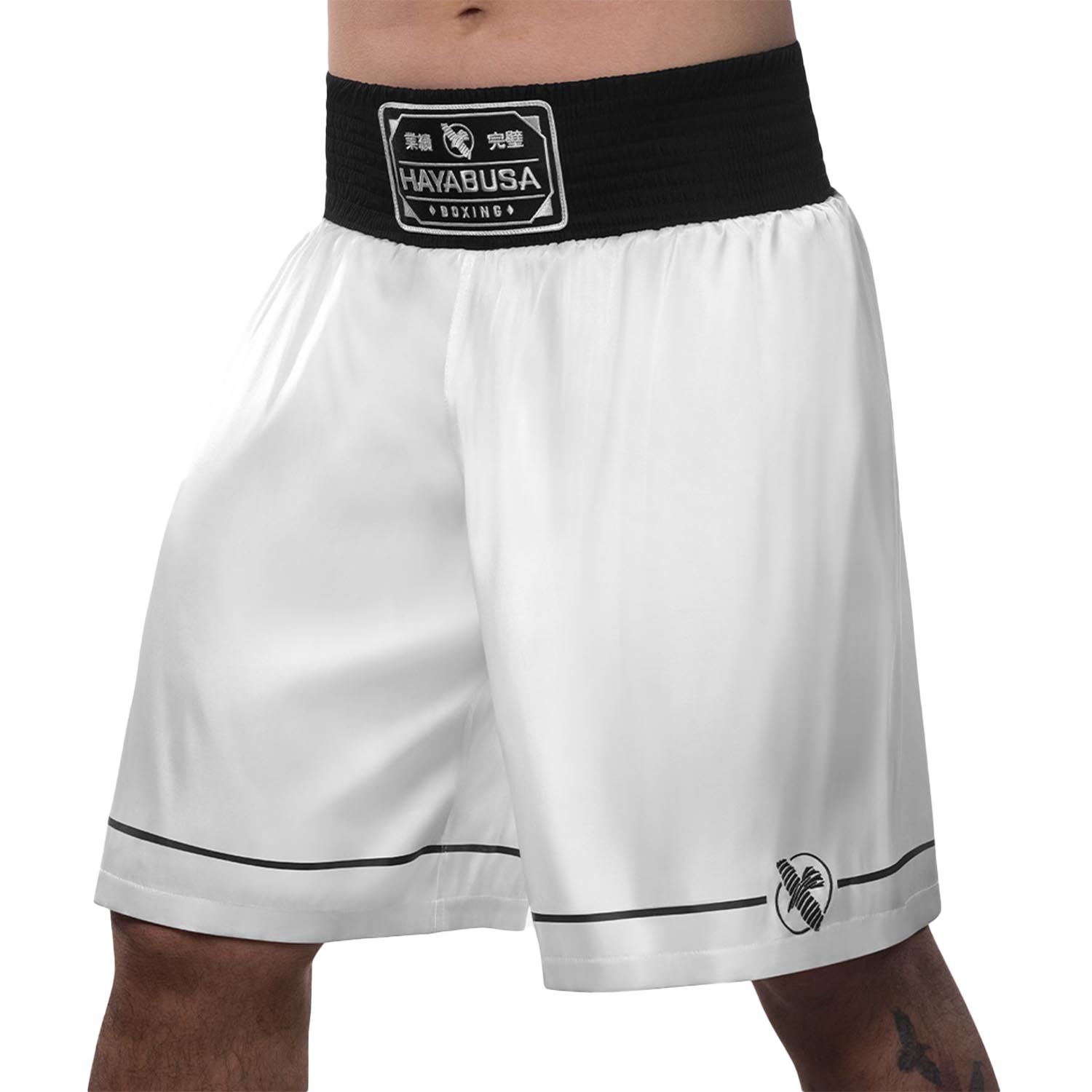 Hayabusa Boxing Shorts, Pro, white, S