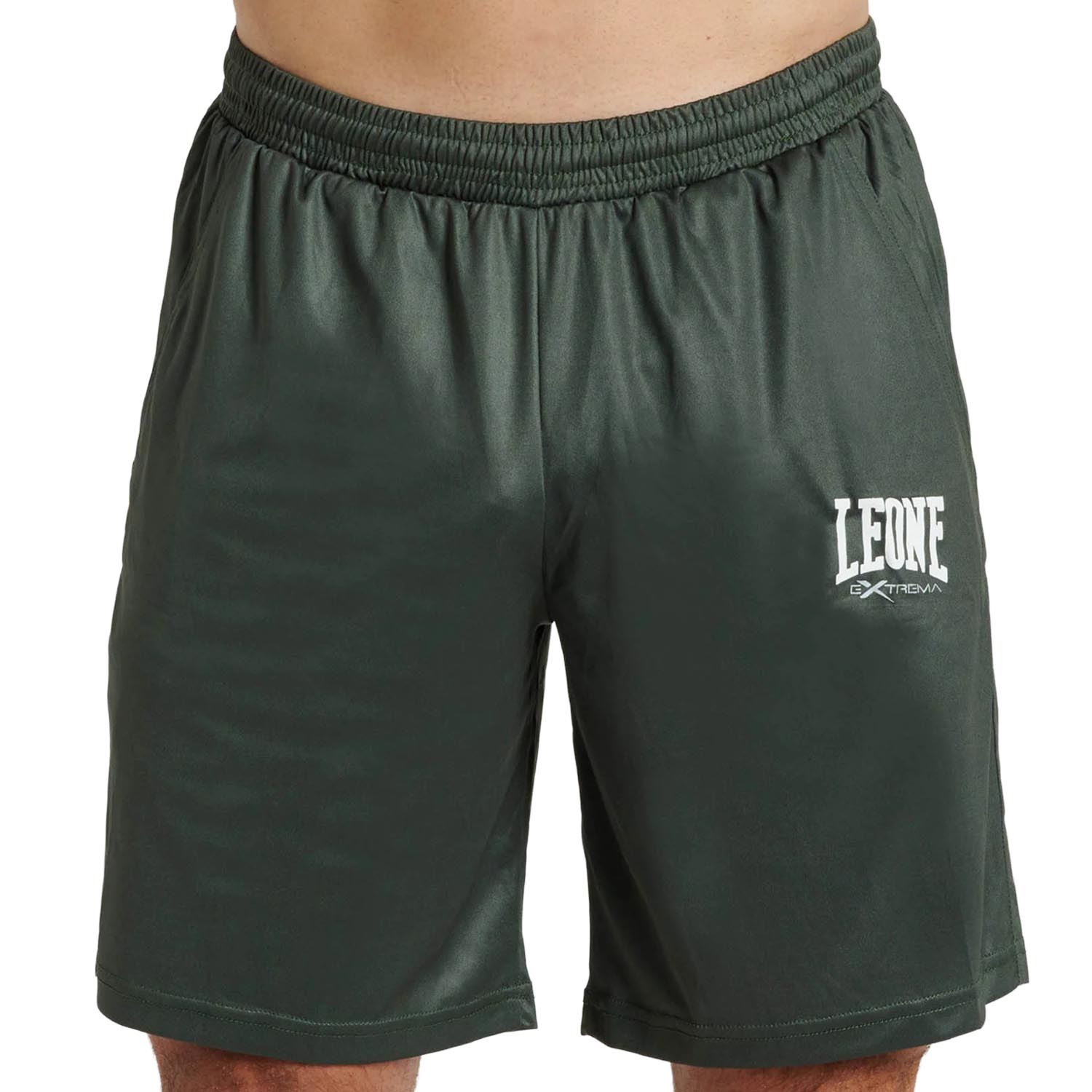 LEONE Fitness Shorts, Logo, green-white, L