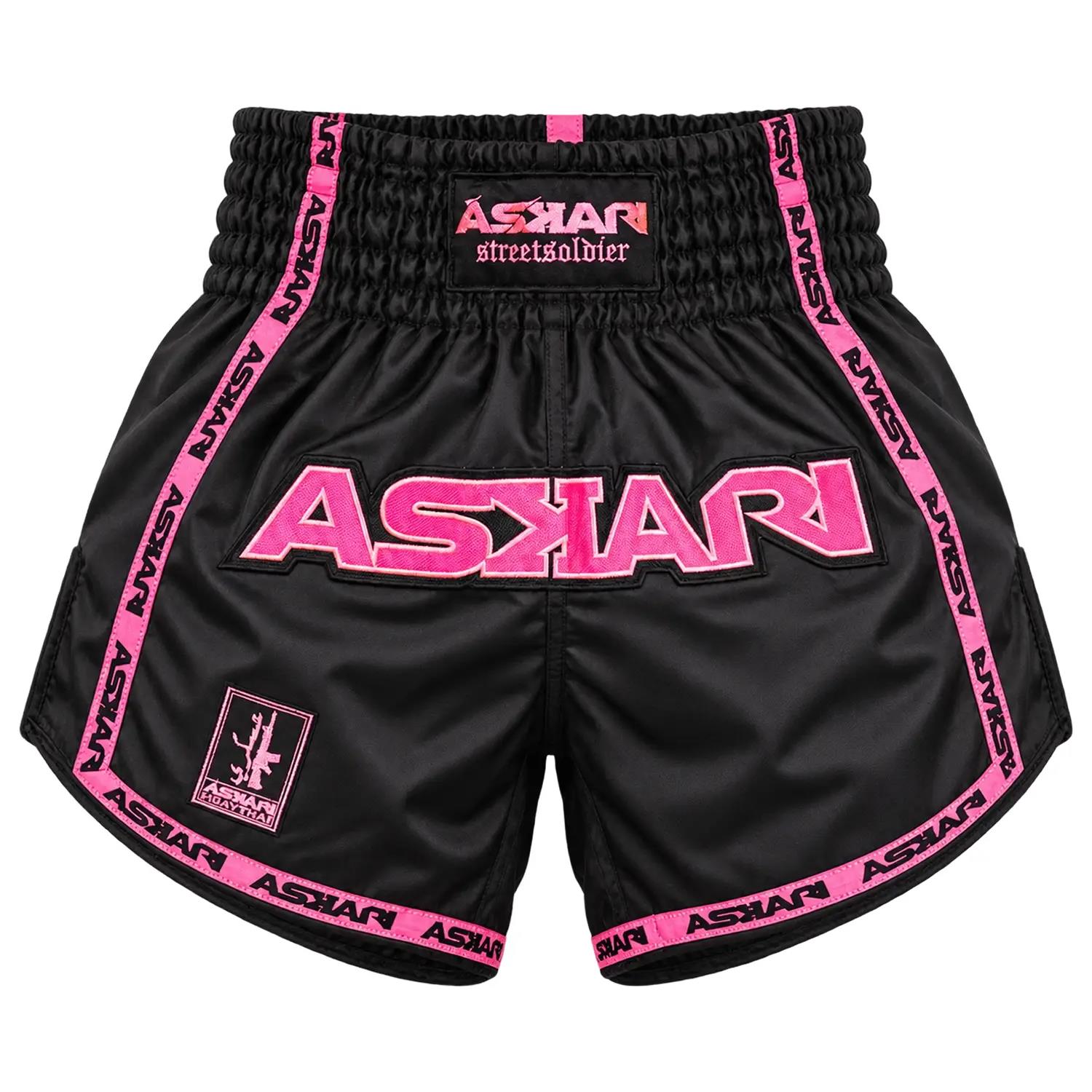 ASKARI Muay Thai Shorts, Day One, black-pink, S