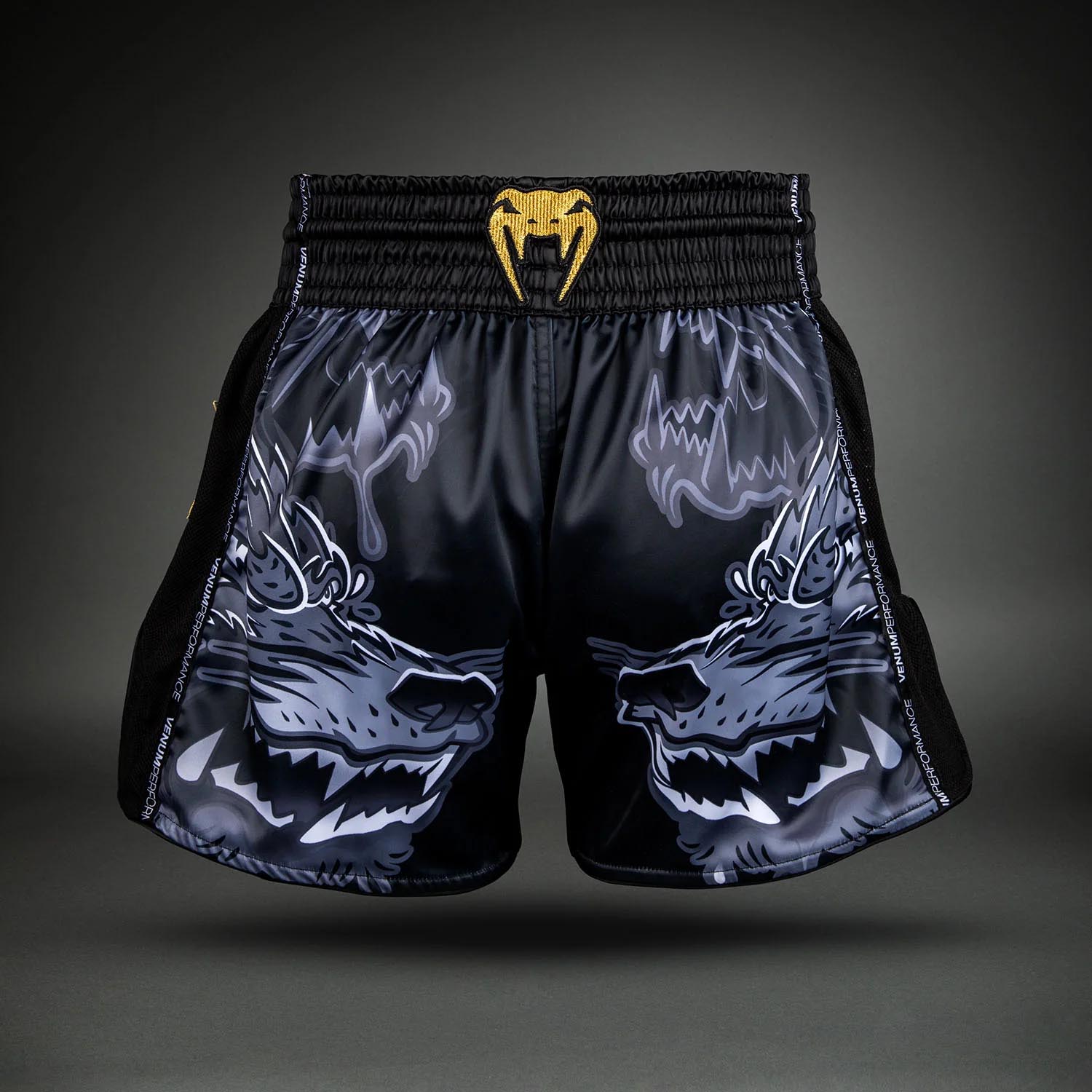 VENUM Muay Thai Shorts, Wolf Atak, black-grey, S
