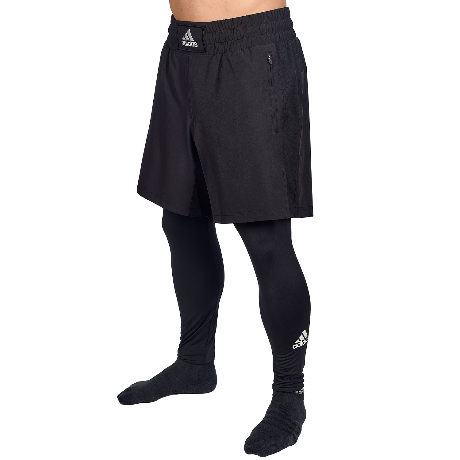 adidas Fitness Shorts, Spats Boxwear Tech, black-white, XL