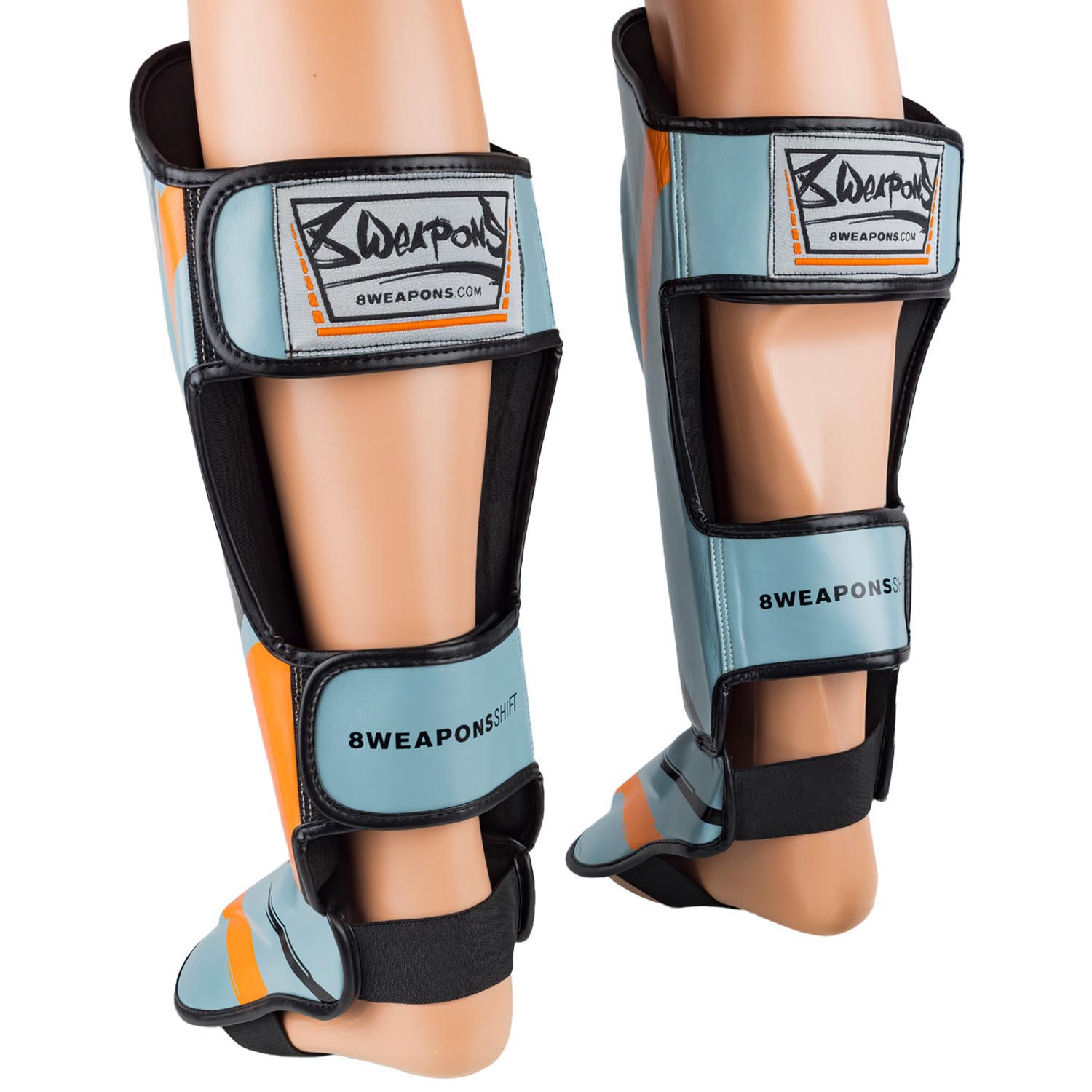 8 WEAPONS Shin Guards, Shift, ice-grey-orange, XL
