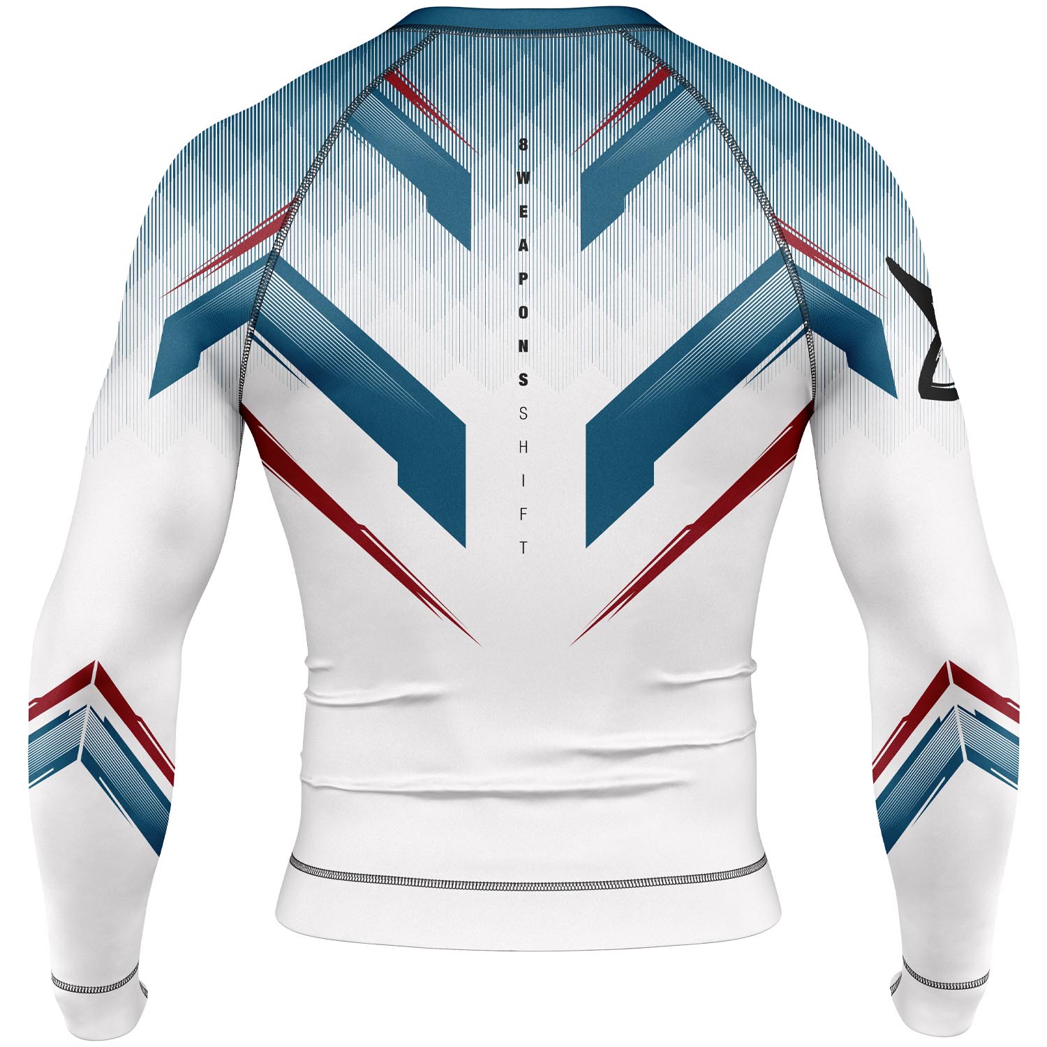 8 WEAPONS Rashguard, L/S, Shift, white-navy-red, XXL