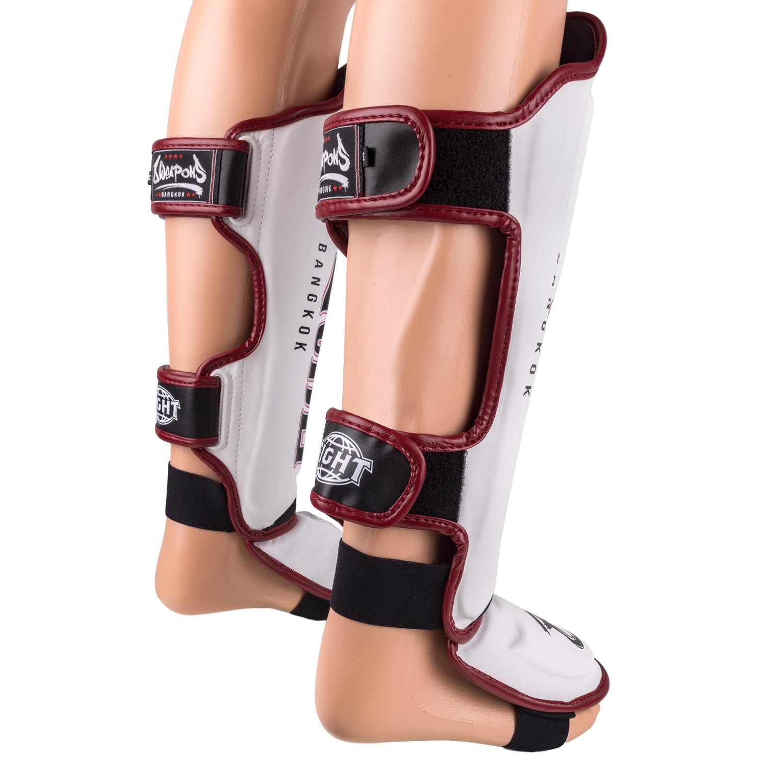 8 WEAPONS Shin Guards, Bangkok, white-black, XL