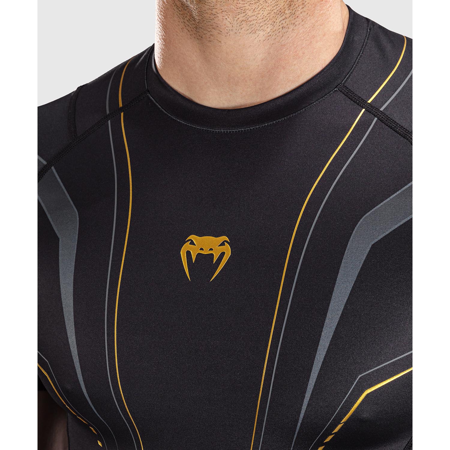 VENUM Rashguard, S/S, Streamline, black-gold, XXL