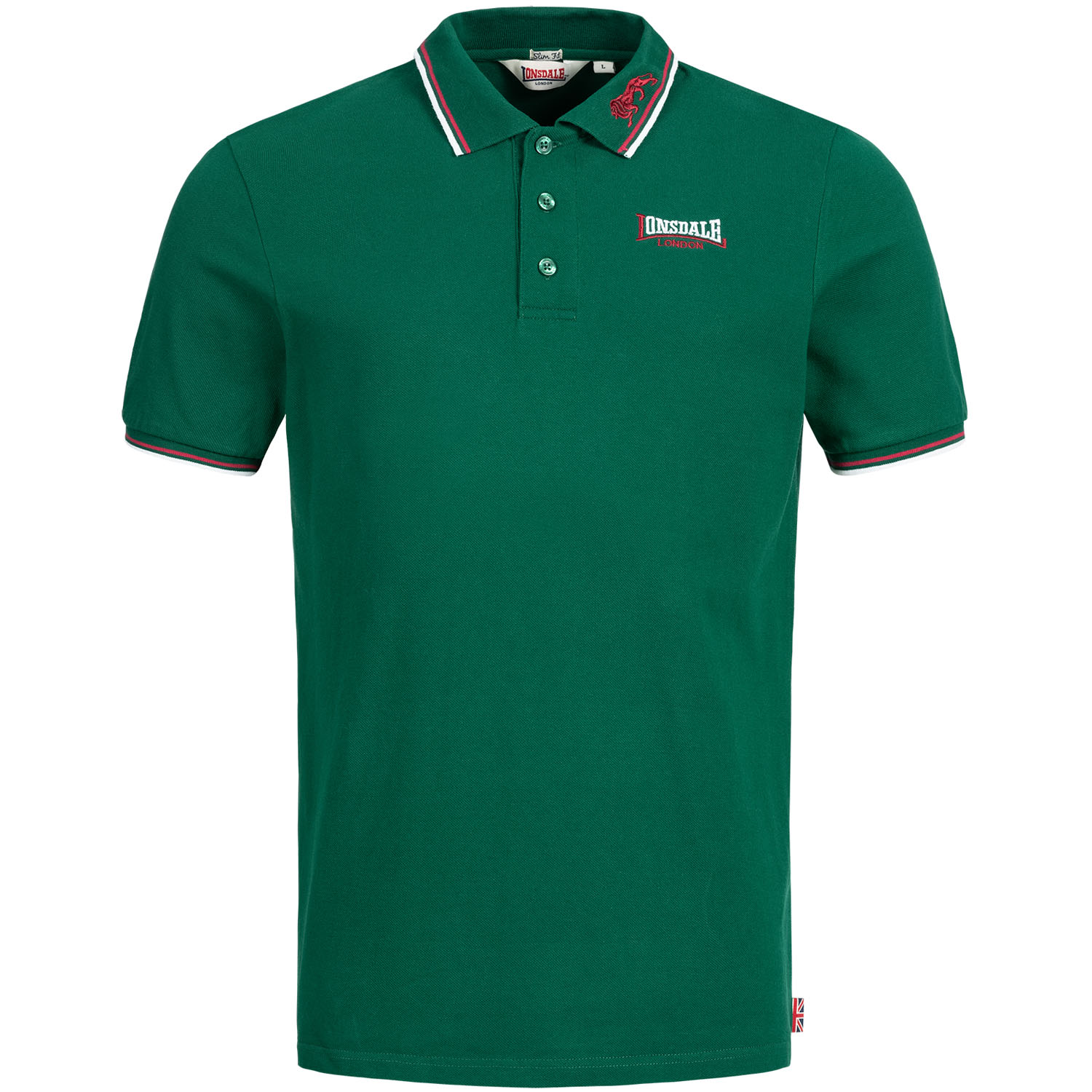 Lonsdale Polo Shirt, Lion, black-green, M