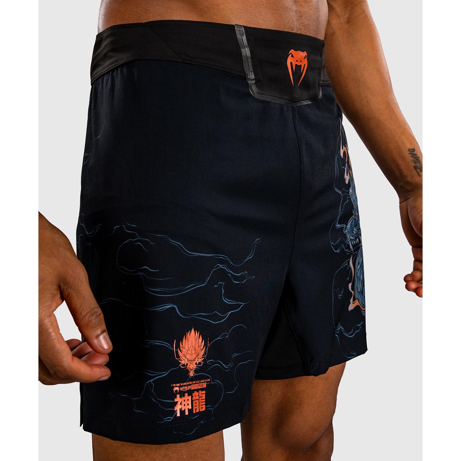 VENUM MMA Fight Shorts, Thunder Dragon, black-gray, XXL
