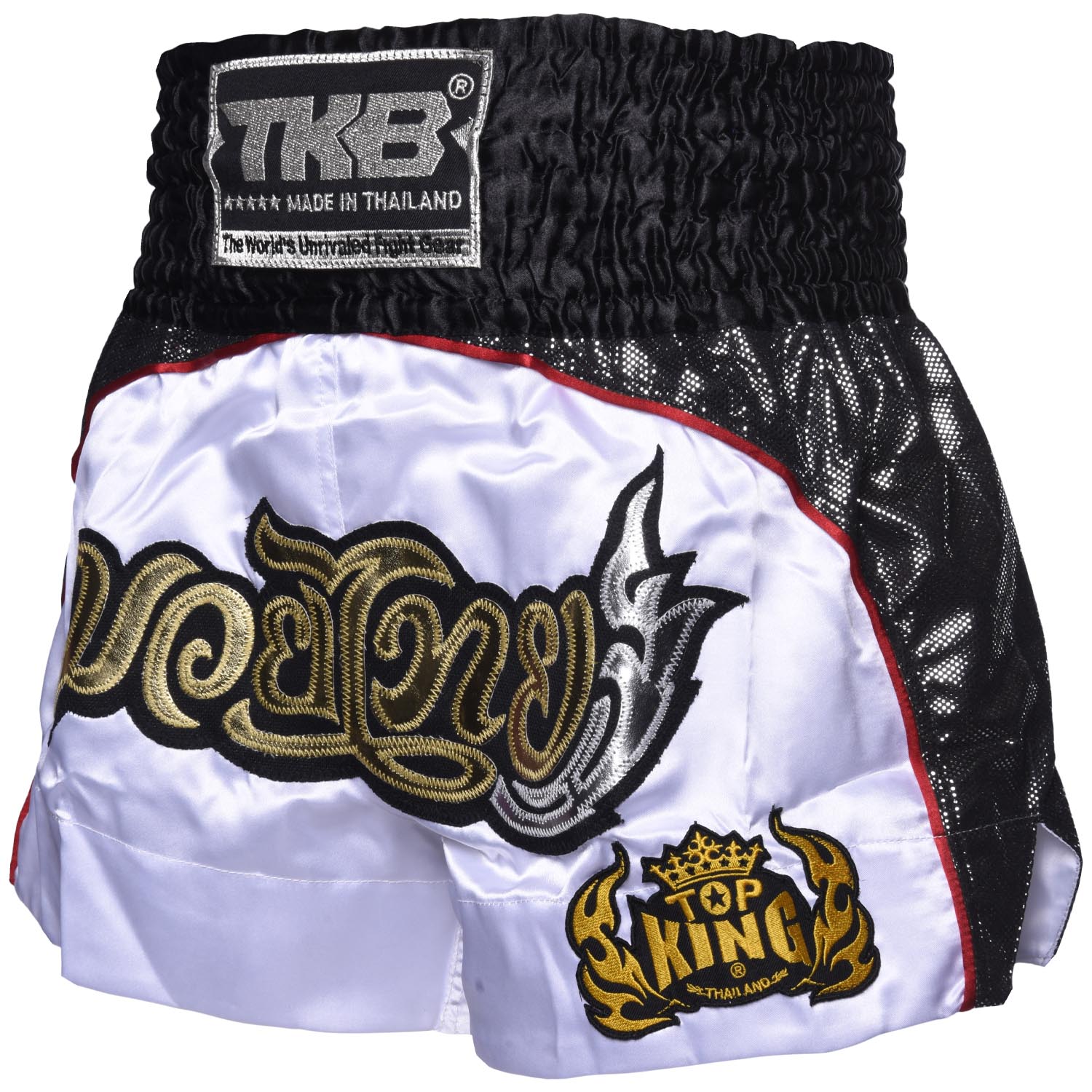 TOP KING BOXING Muay Thai Shorts, TKTBS 072, schwarz-weiß