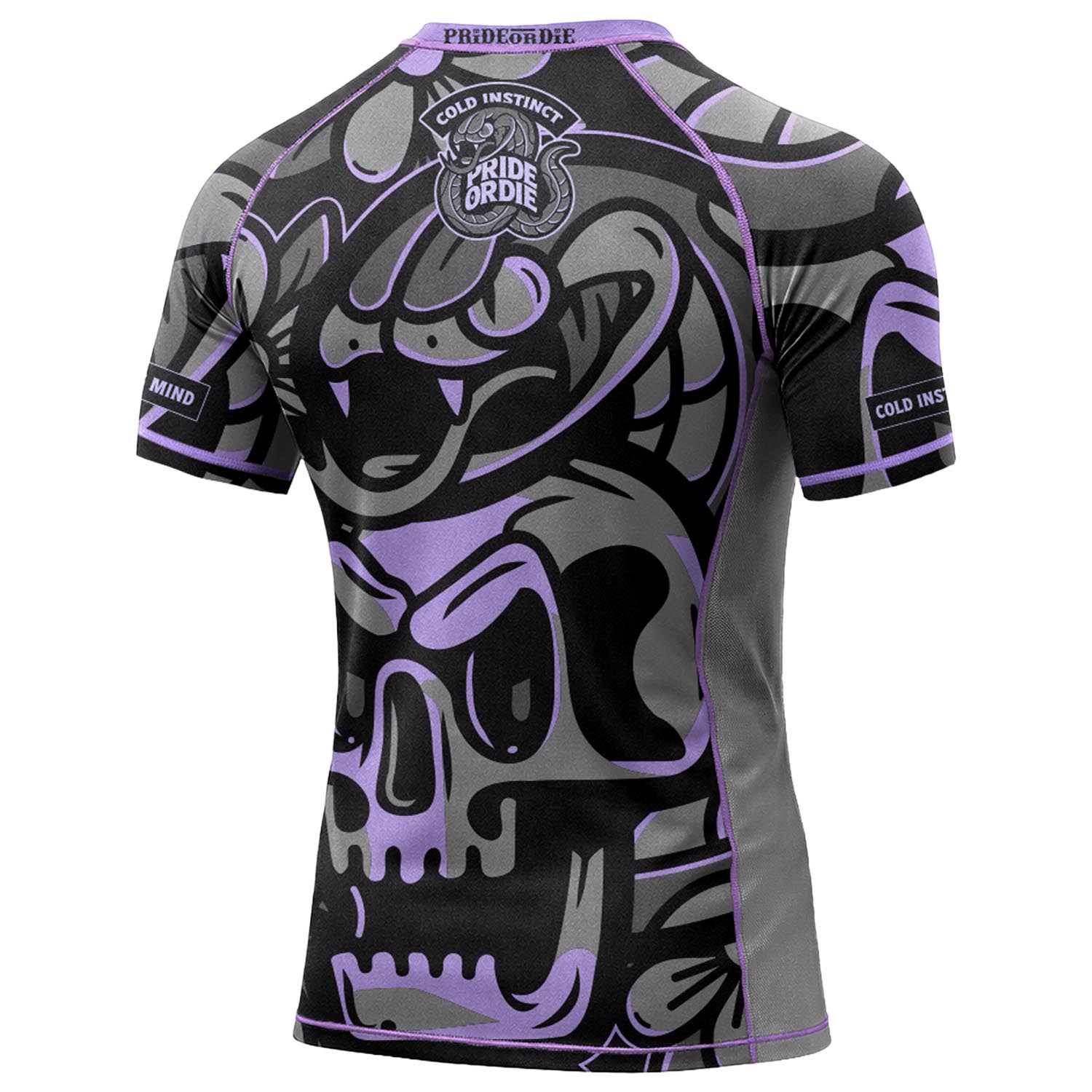 PRiDEorDiE Rashguard, S/S, Cold Instinct, grey-purple, L